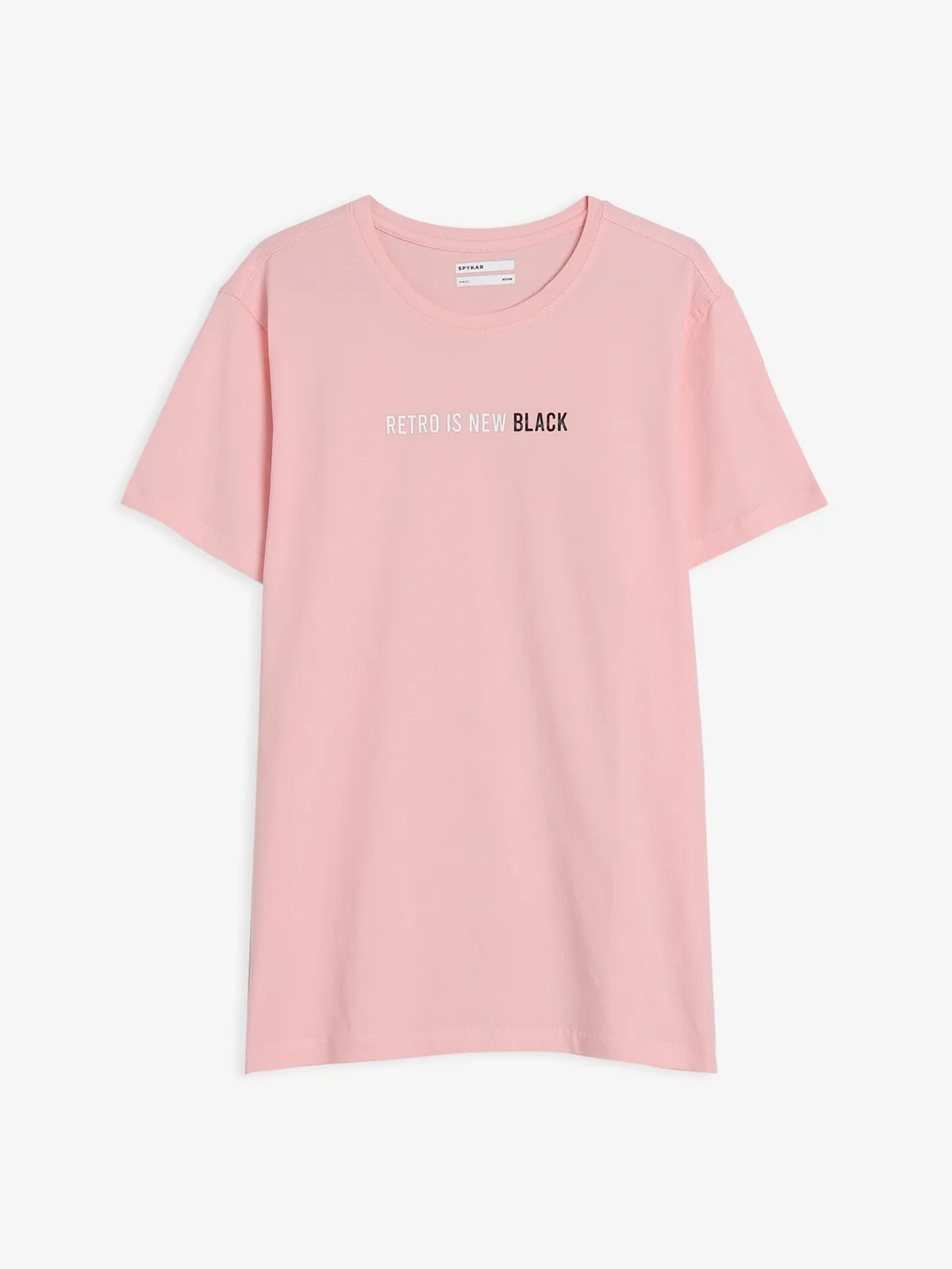 Spykar peach round neck t-shirt