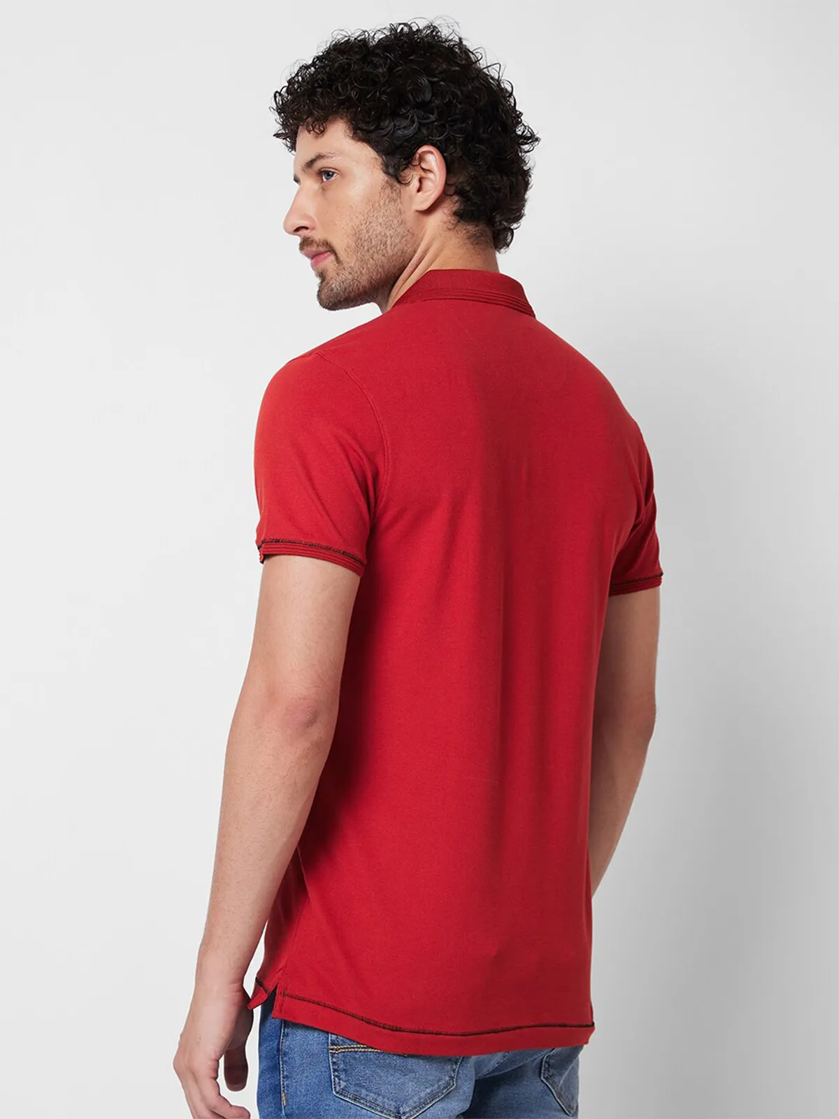 SPYKAR plain cottoon half sleeves t-shirt