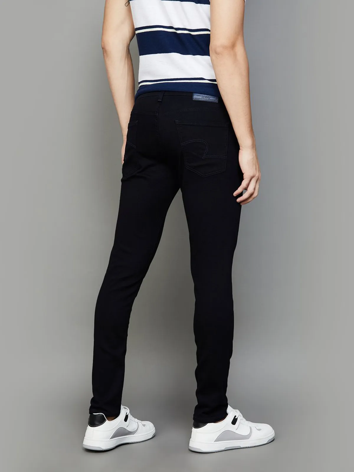 SPYKAR solid black super skinny denim jeans