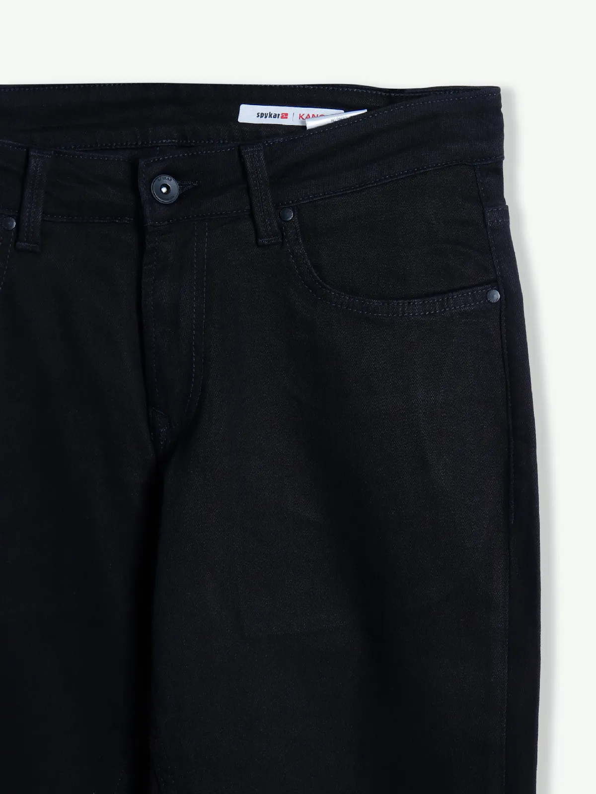 Spykar solid slim fit jeans in black