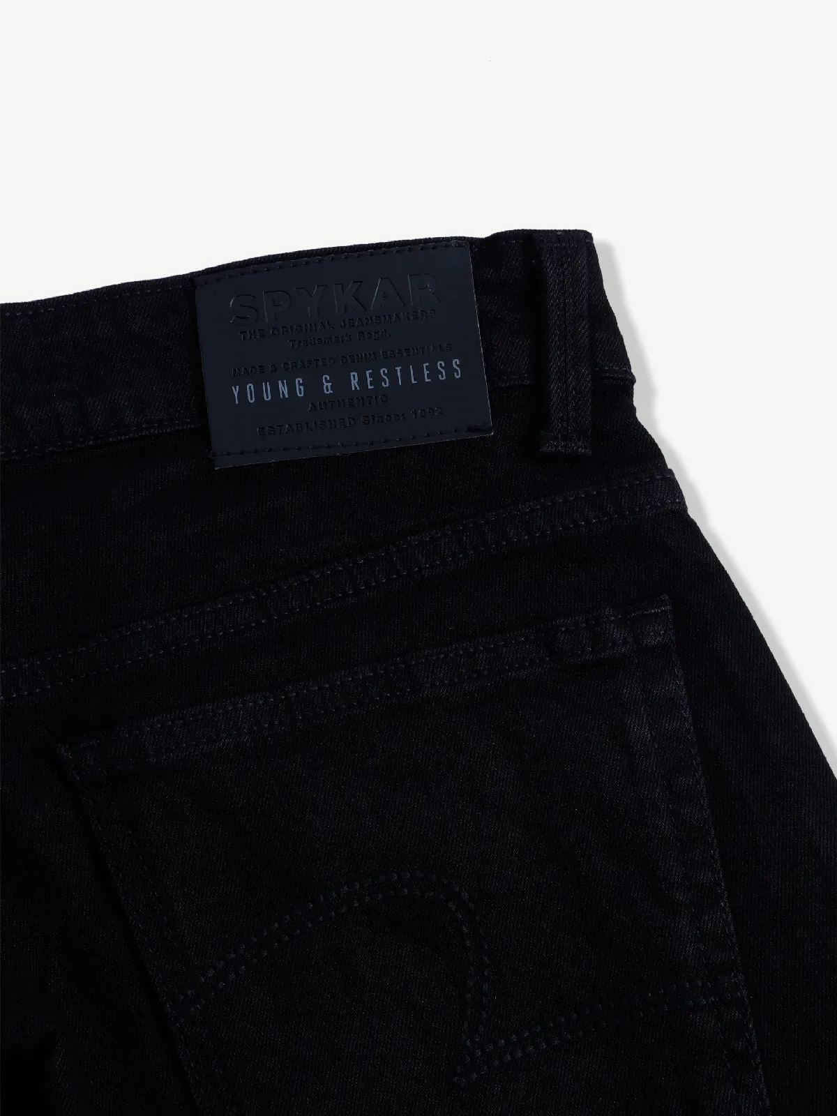 Spykar solid slim fit jeans in black