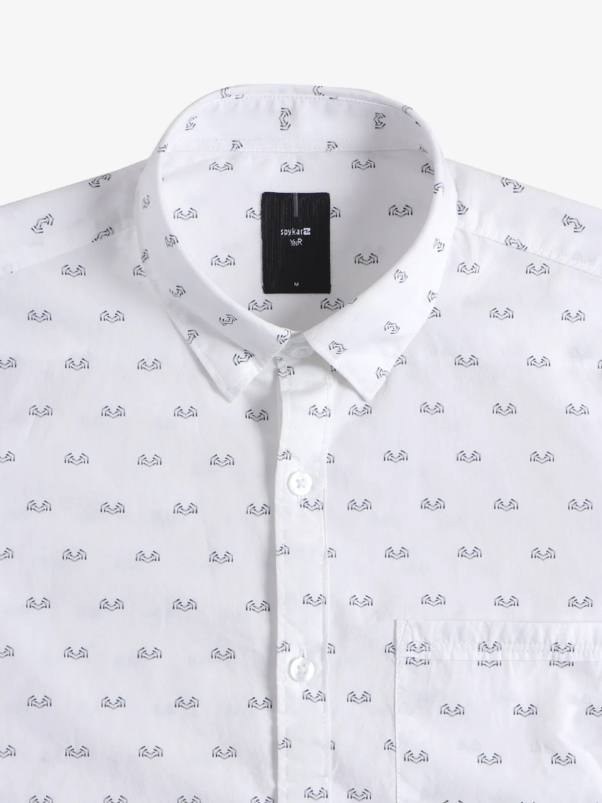 Spykar white printed casual shirt