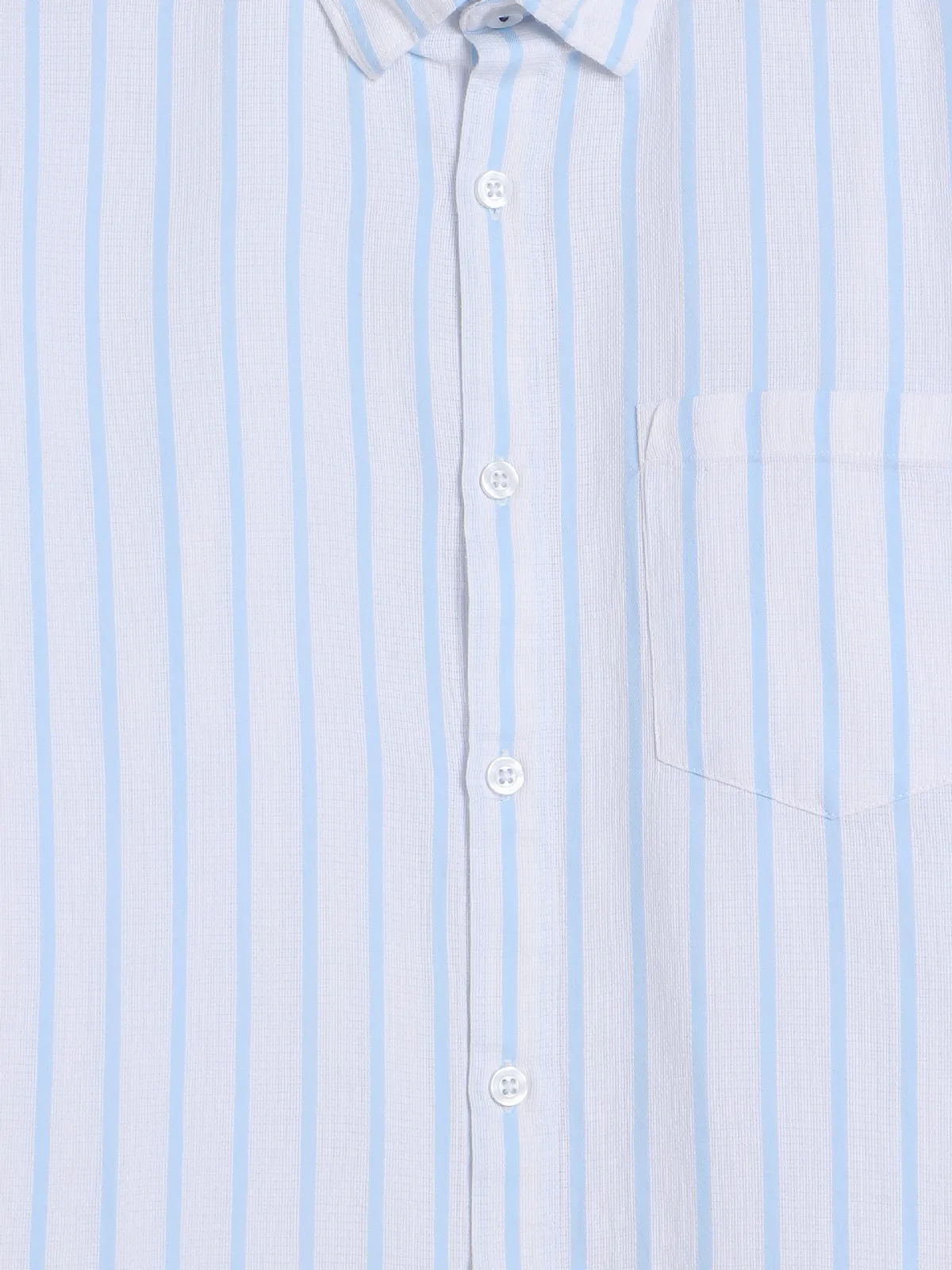 Spykar white stripe cotton shirt