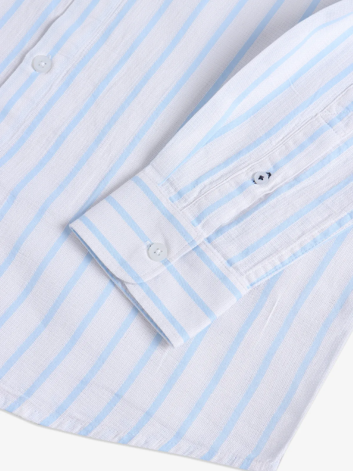 Spykar white stripe cotton shirt