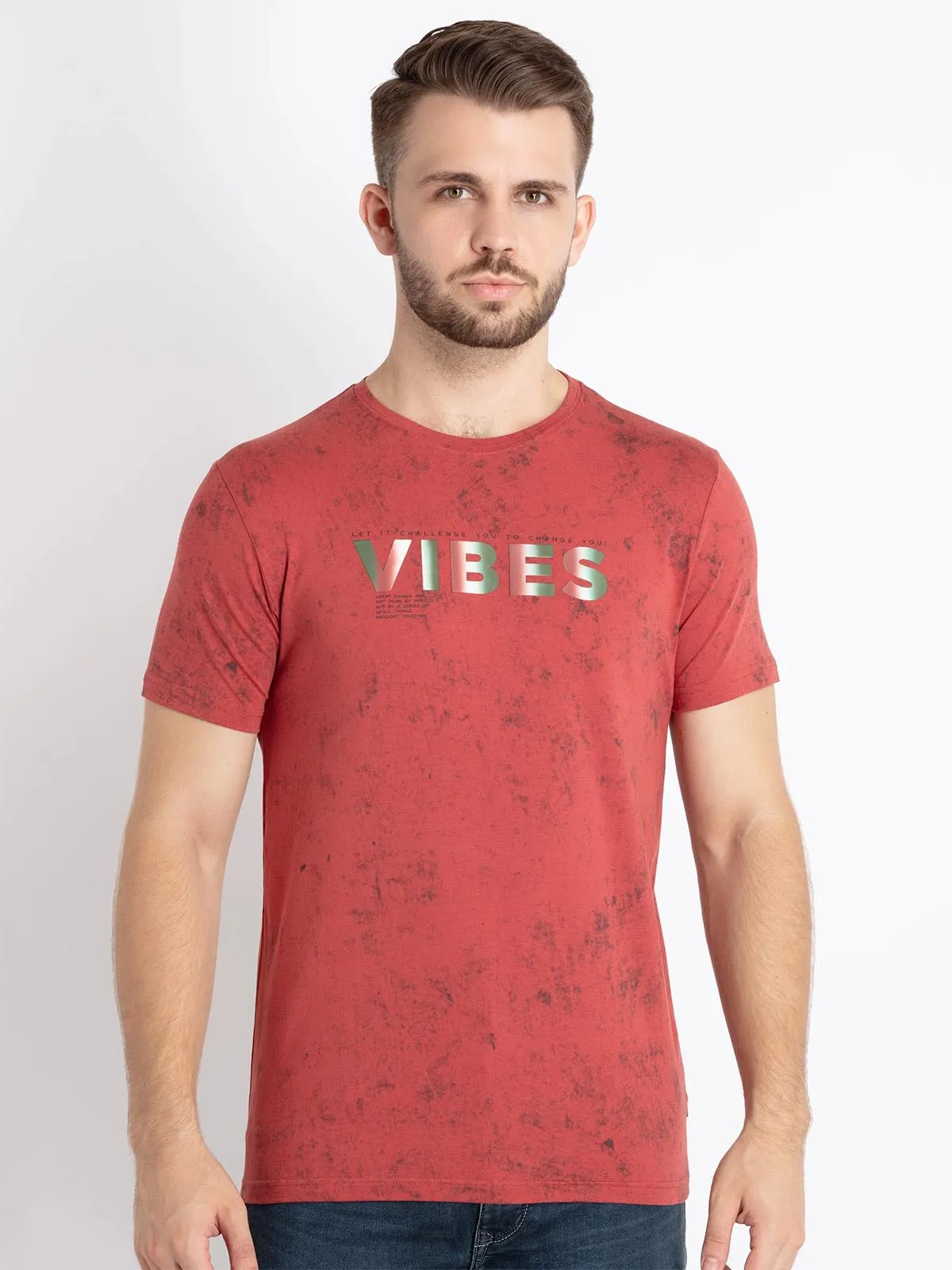 STATUS QUO printed red cotton t-shirt