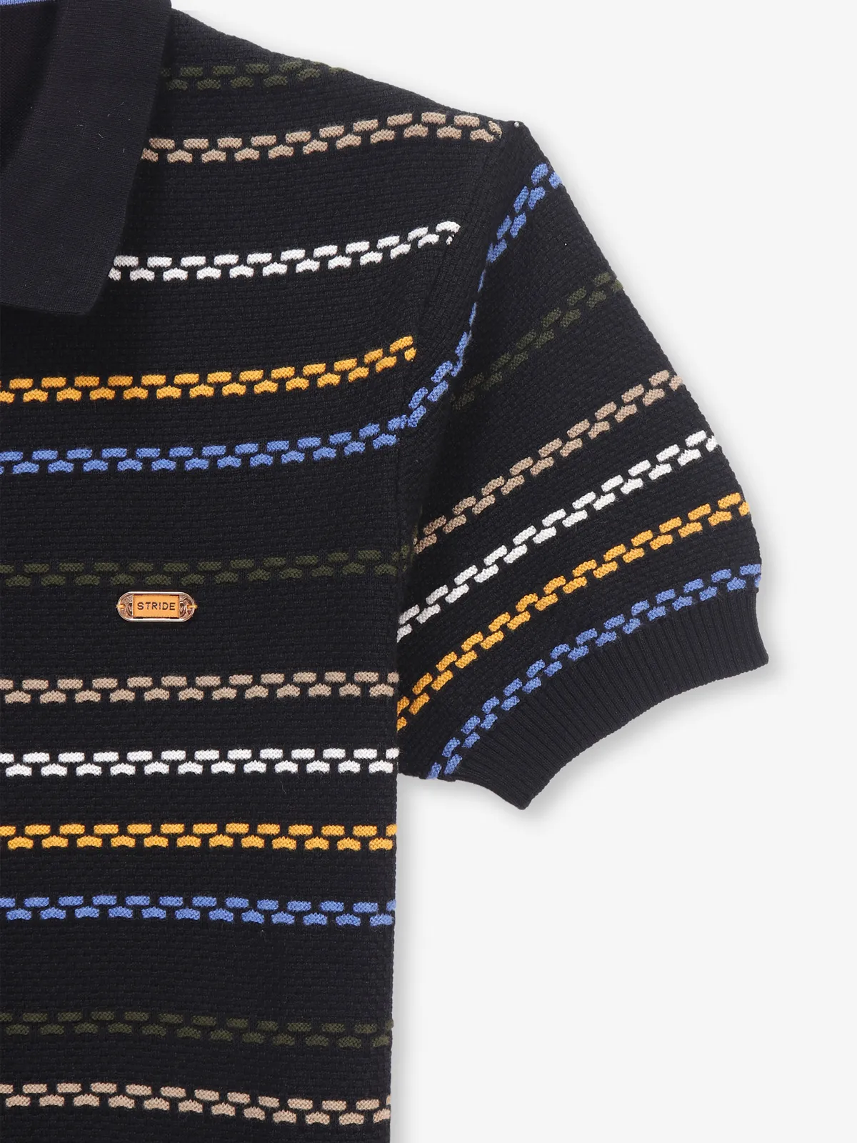 STRIDE black stripe t-shirt in cotton