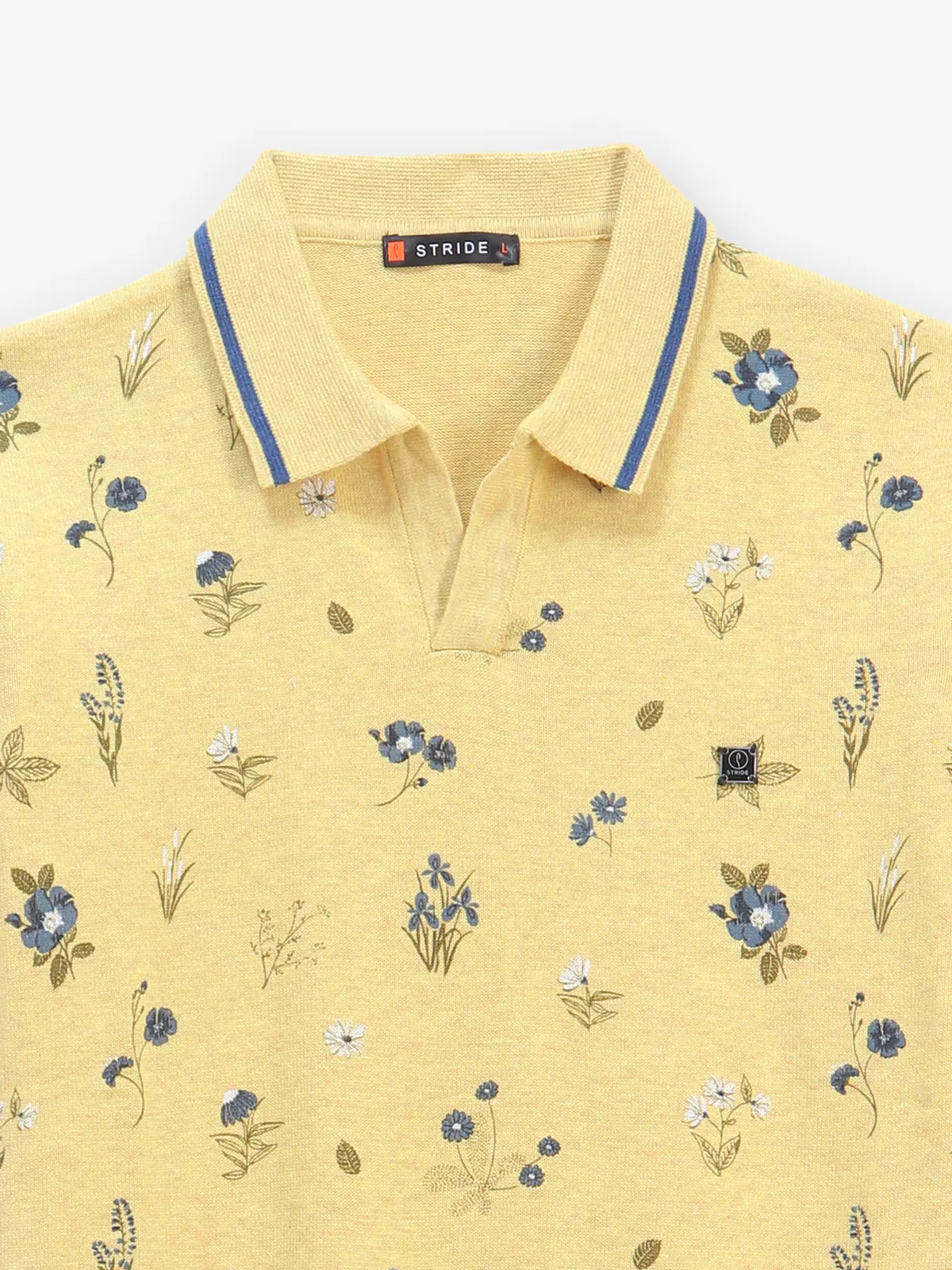 STRIDE mustard yellow printed t-shirt