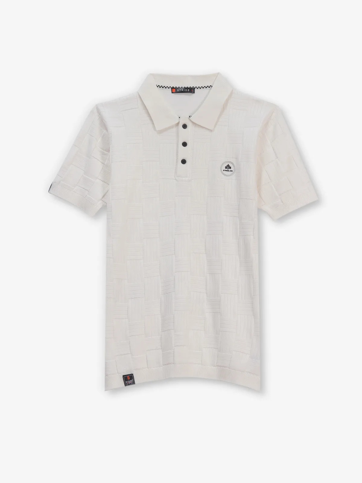 STRIDE off-white cotton texture t-shirt