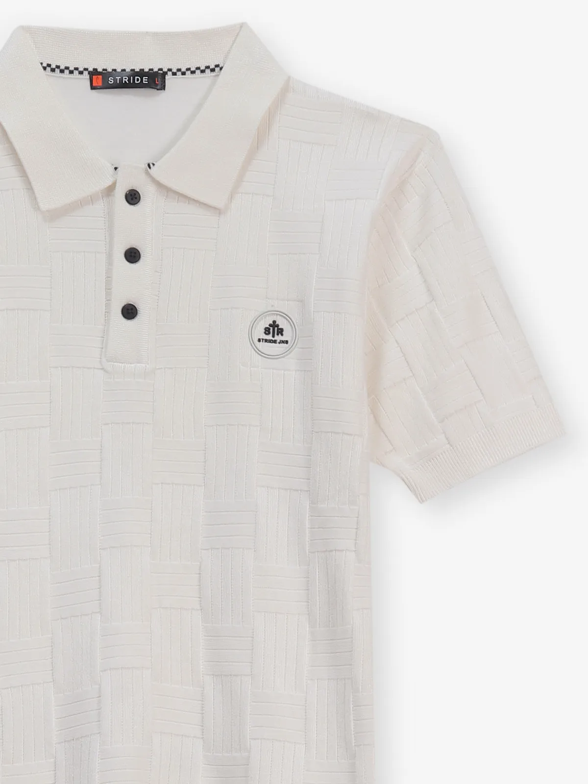 STRIDE off-white cotton texture t-shirt