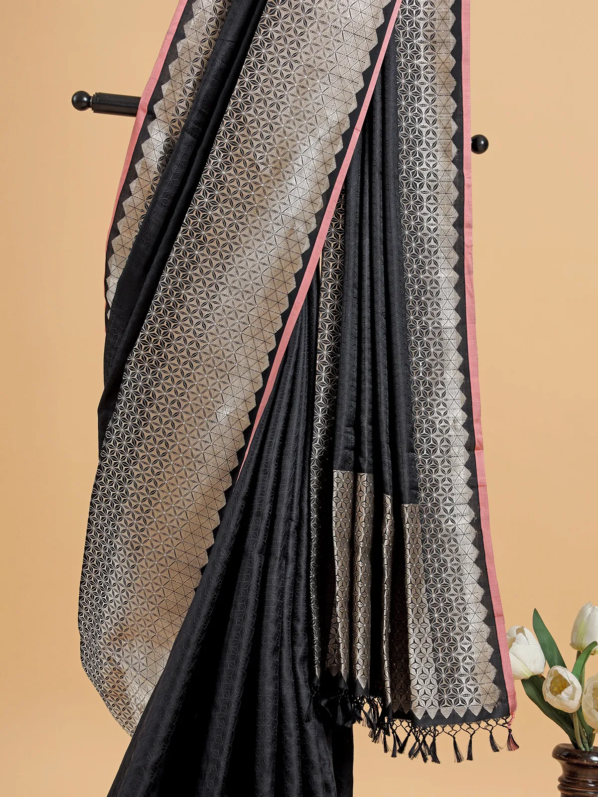 Stunning black banarasi silk saree