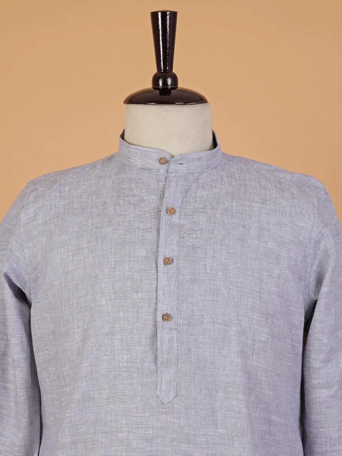 Stunning cotton plain  Men Kurta pajama in grey