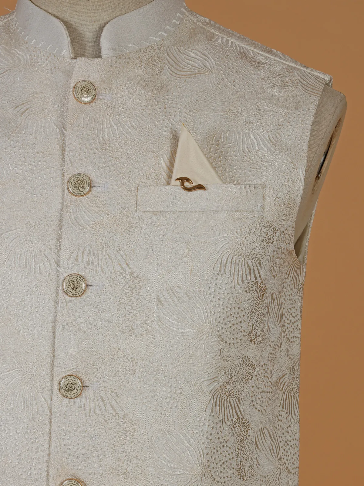 Stunning cream terry rayon wasitcoat