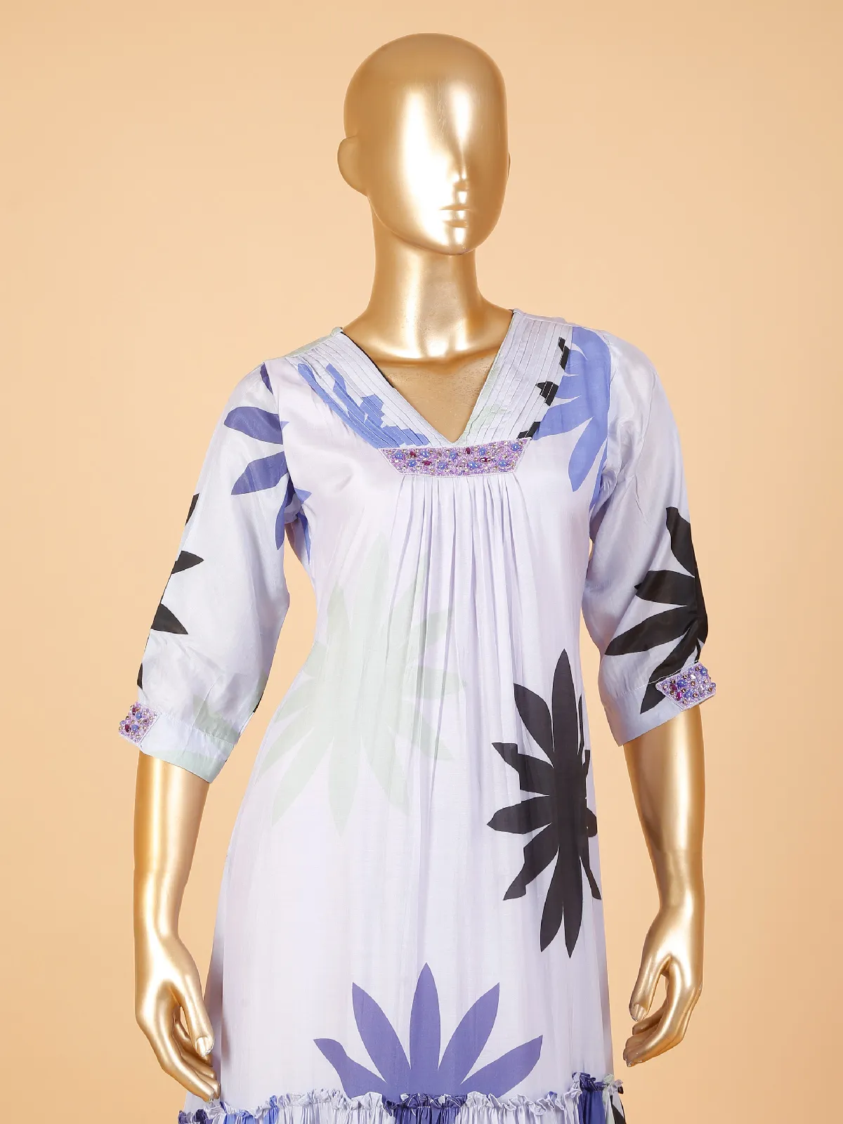 Stunning lavender silk kurti