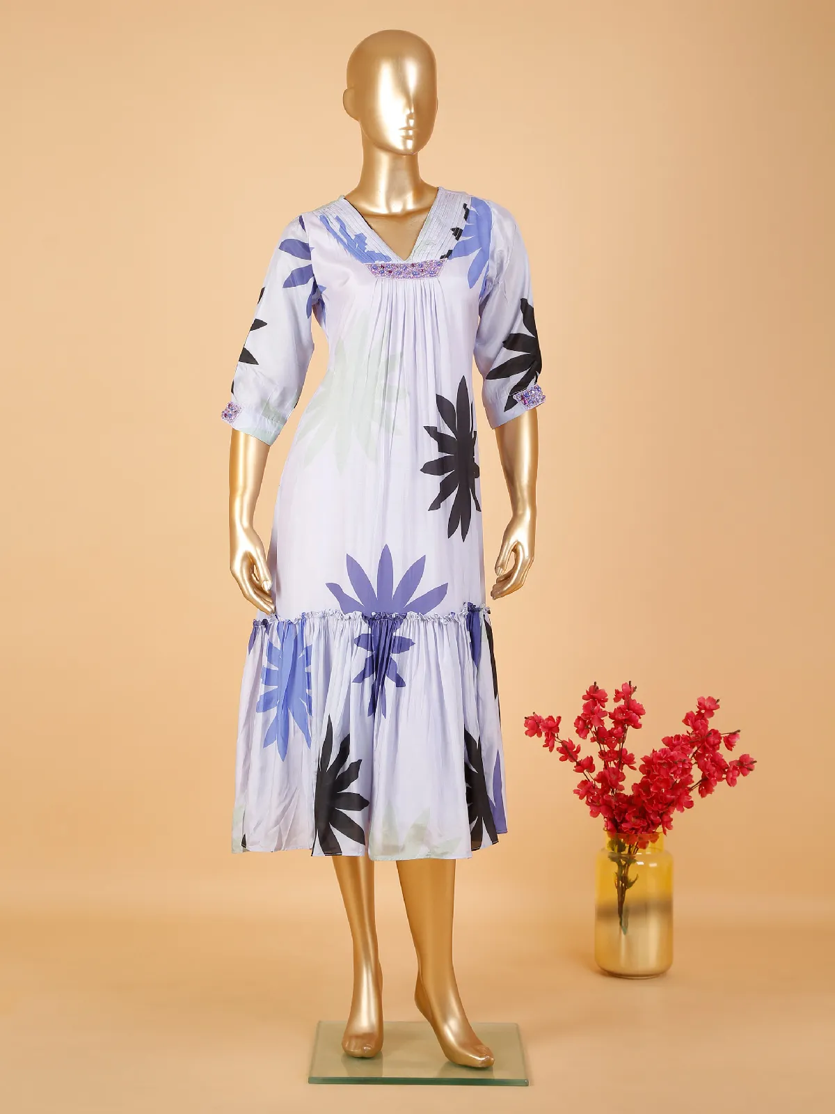 Stunning lavender silk kurti