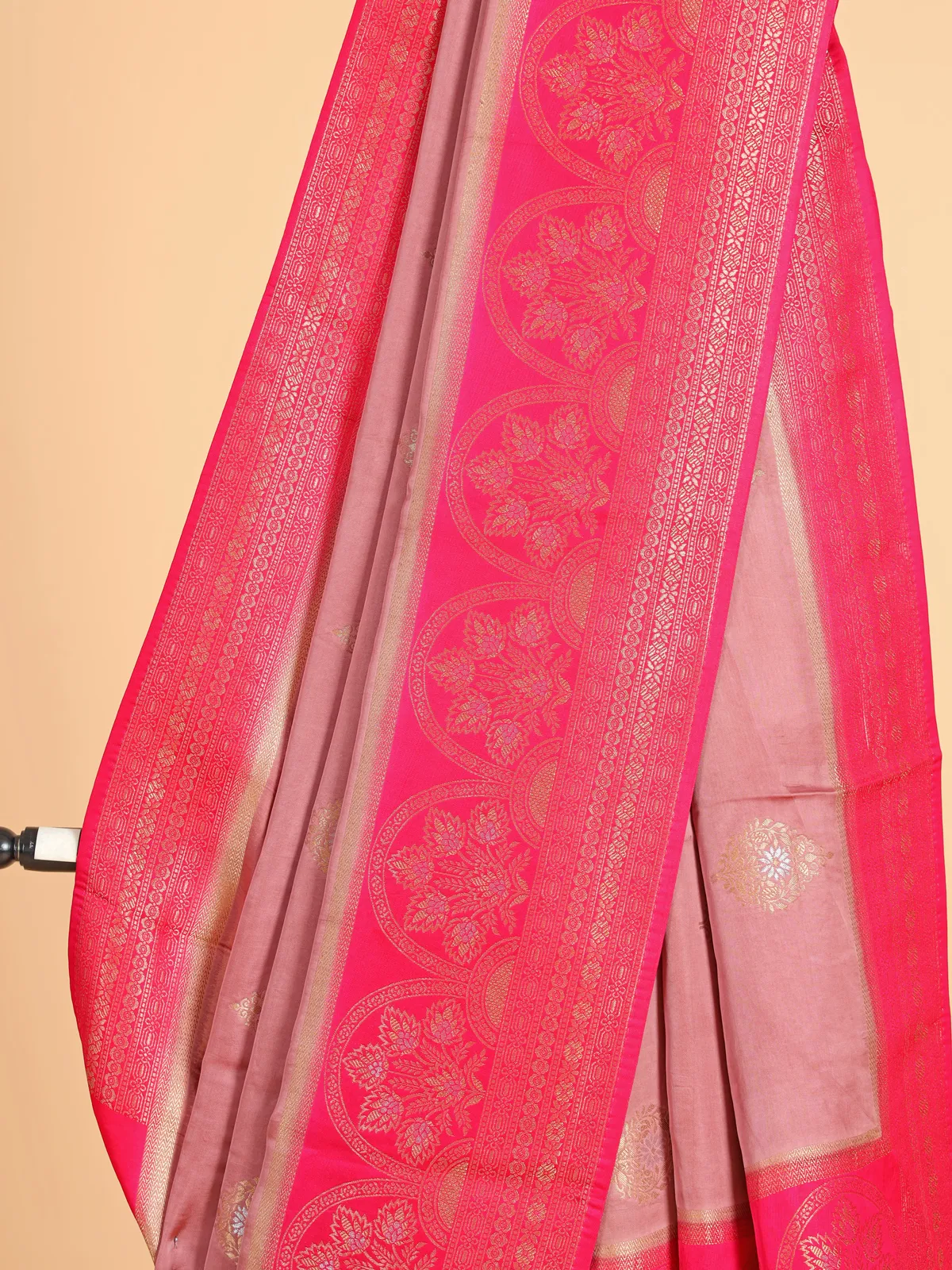 Stunning light purple zari silk saree