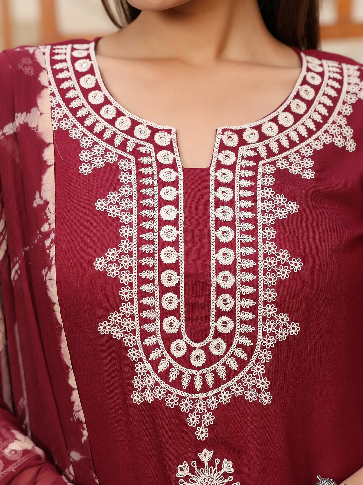 Stunning maroon cotton palazzo set