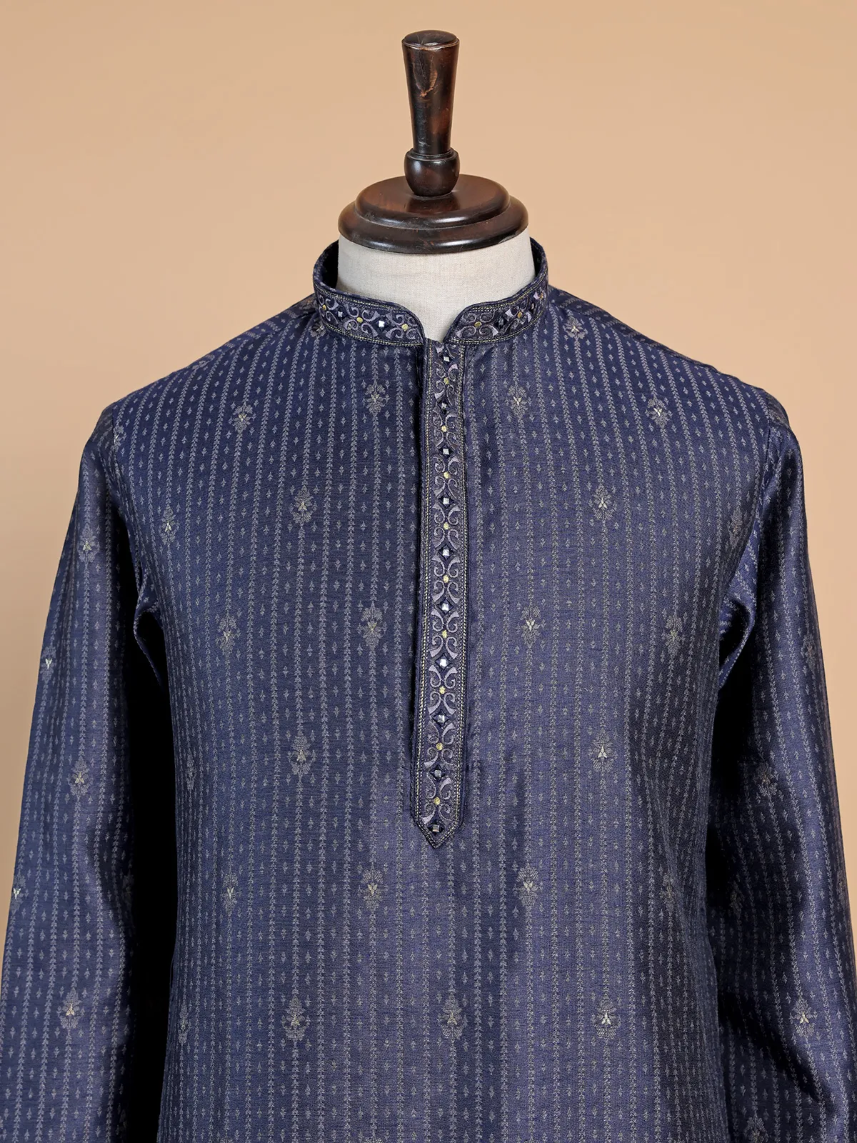 Stunning navy silk  Men Kurta pajama for festive