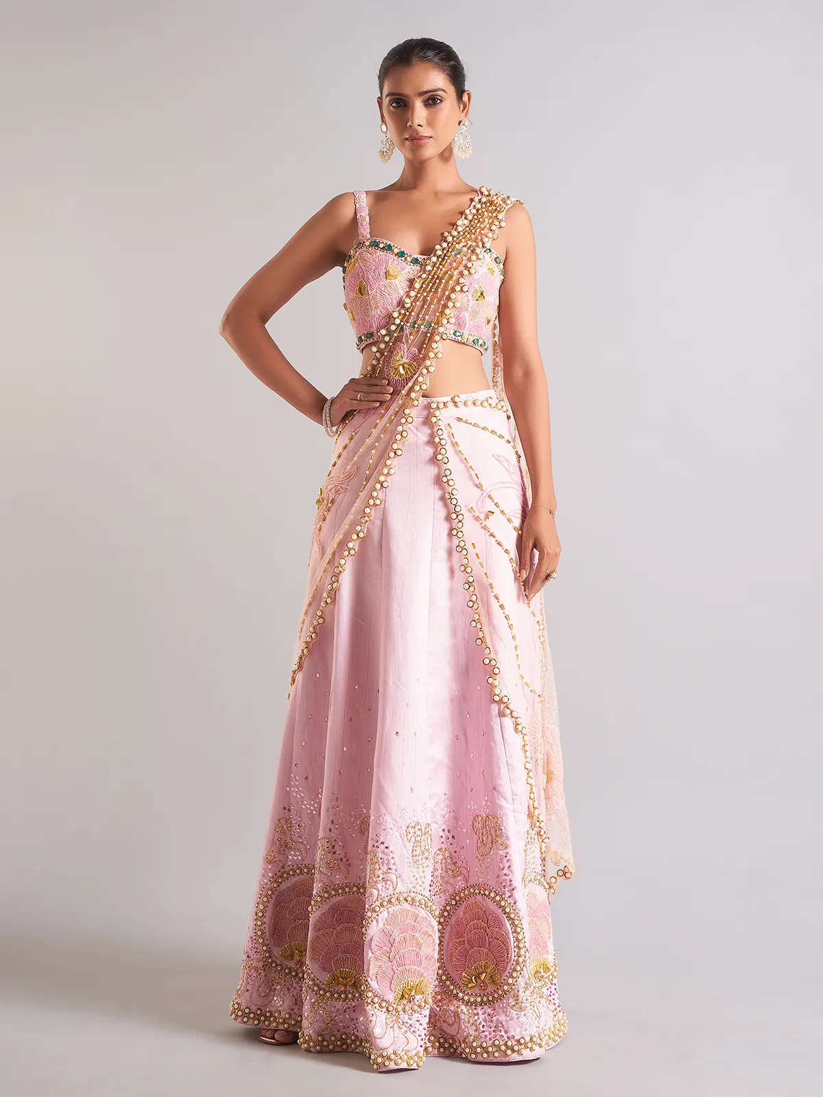 Stunning pink raw silk palazzo suit