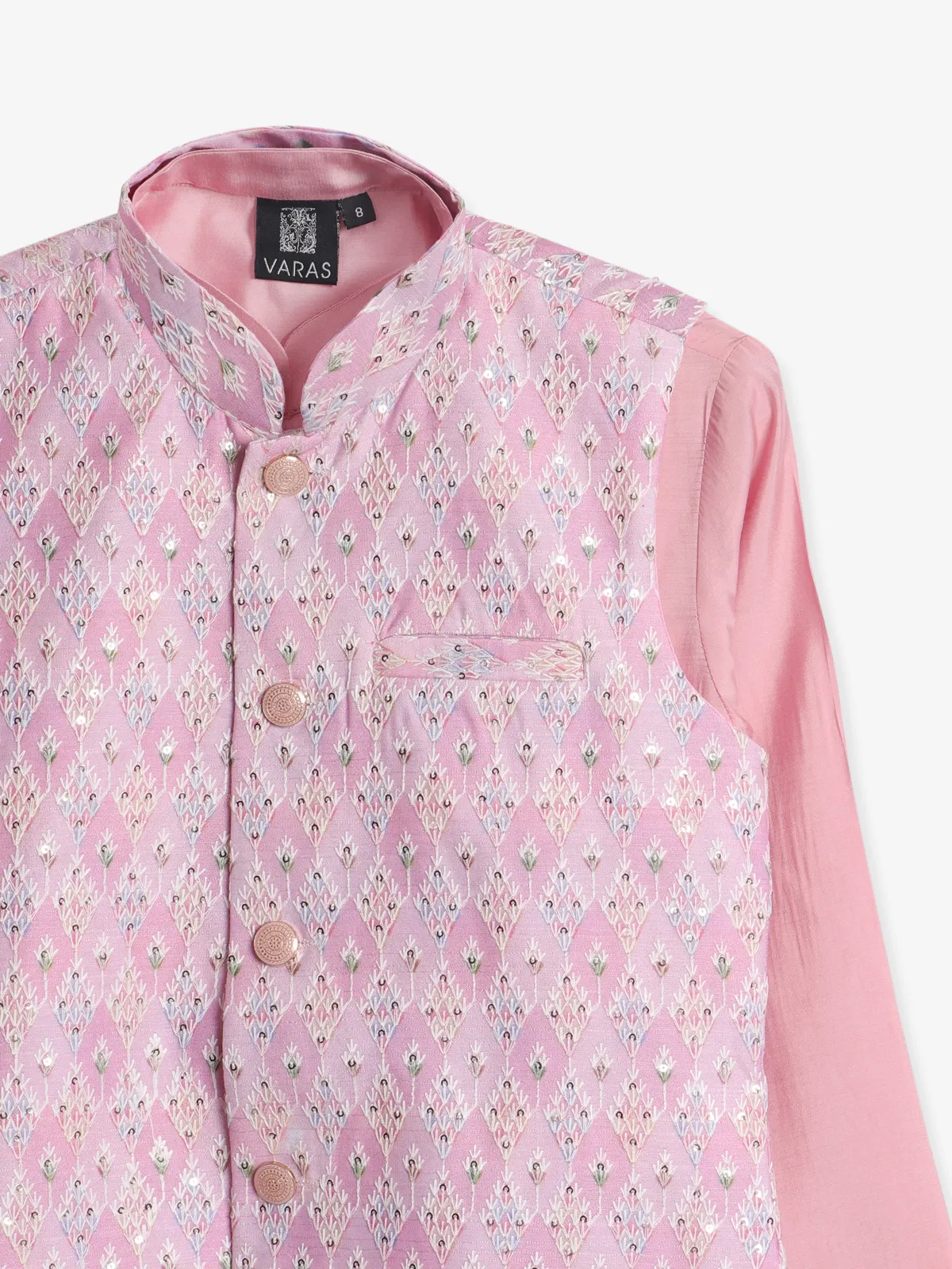 Stunning pink silk waistcoat set