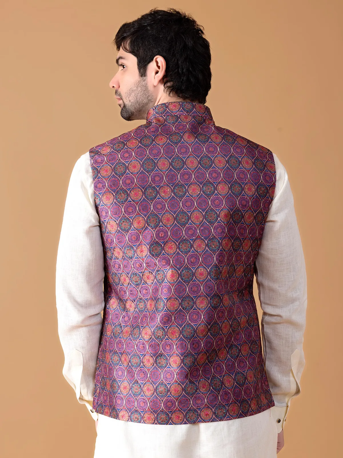 Stunning purple printed waistcoat