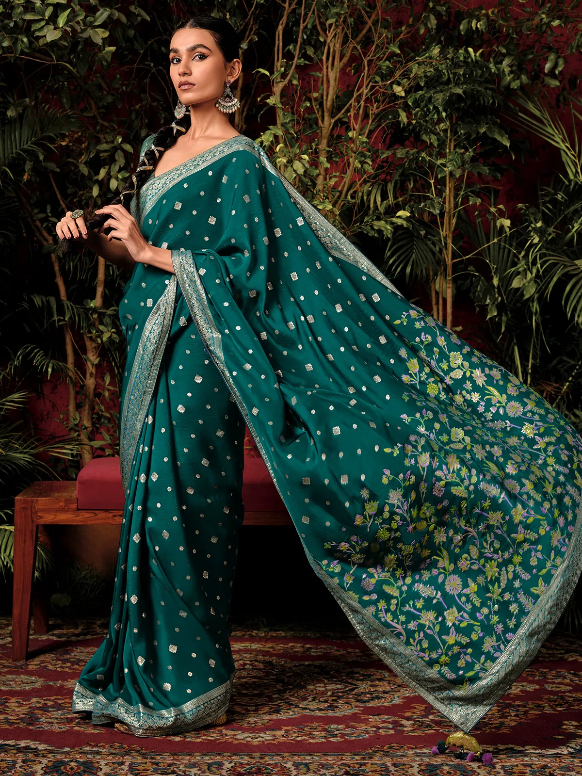 Stunning rama blue saree