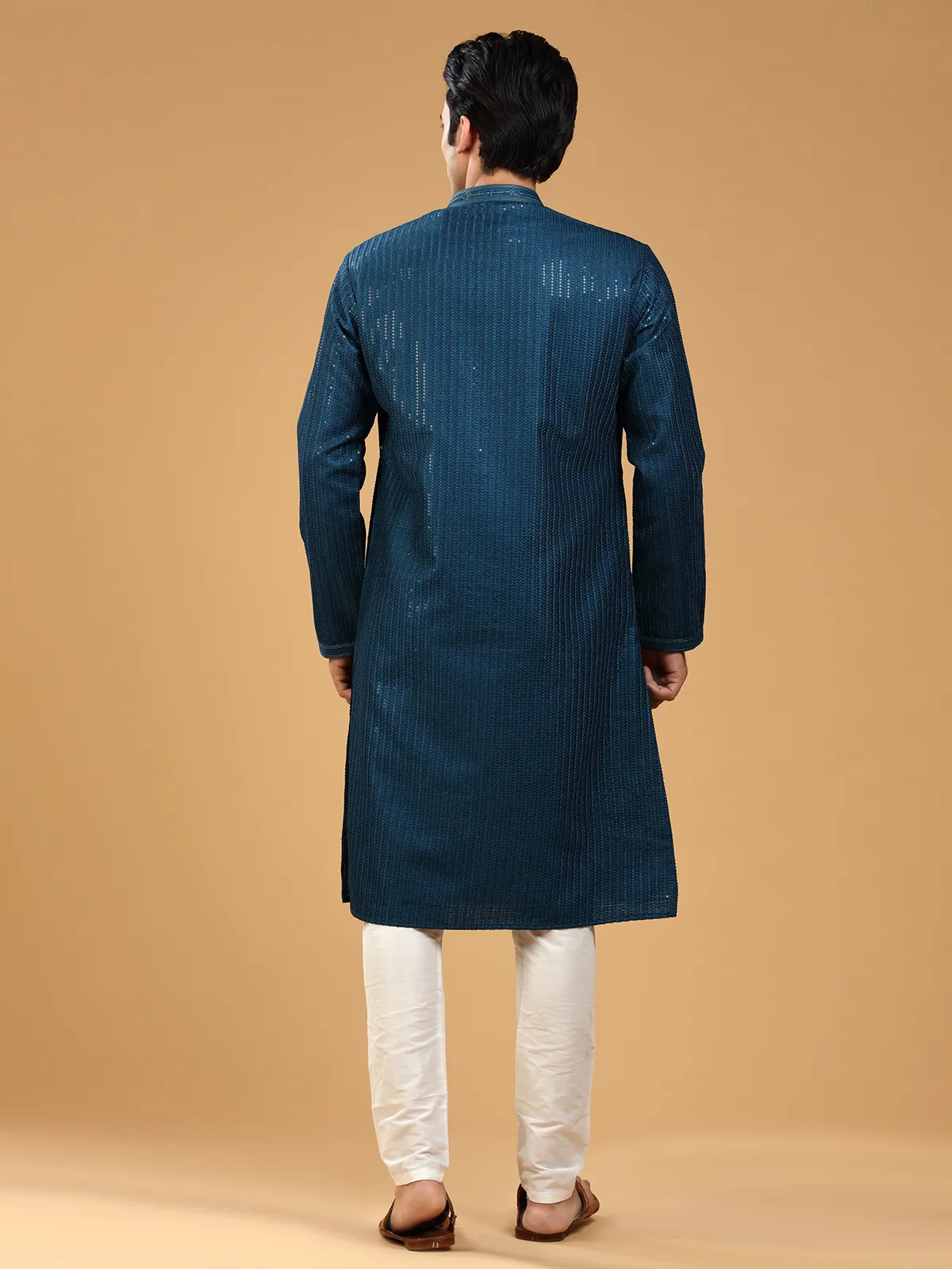 Stunning teal blue georgette kurta suit