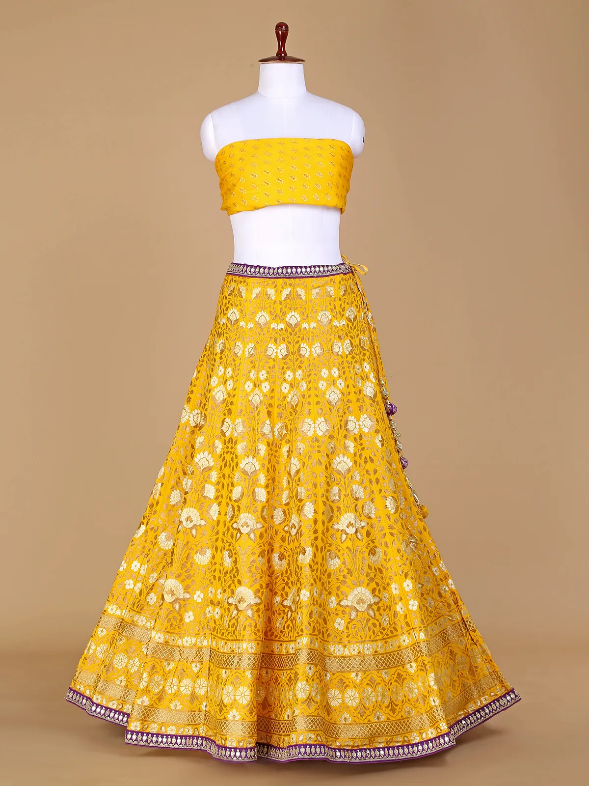 Stunning yellow silk lehenga choli