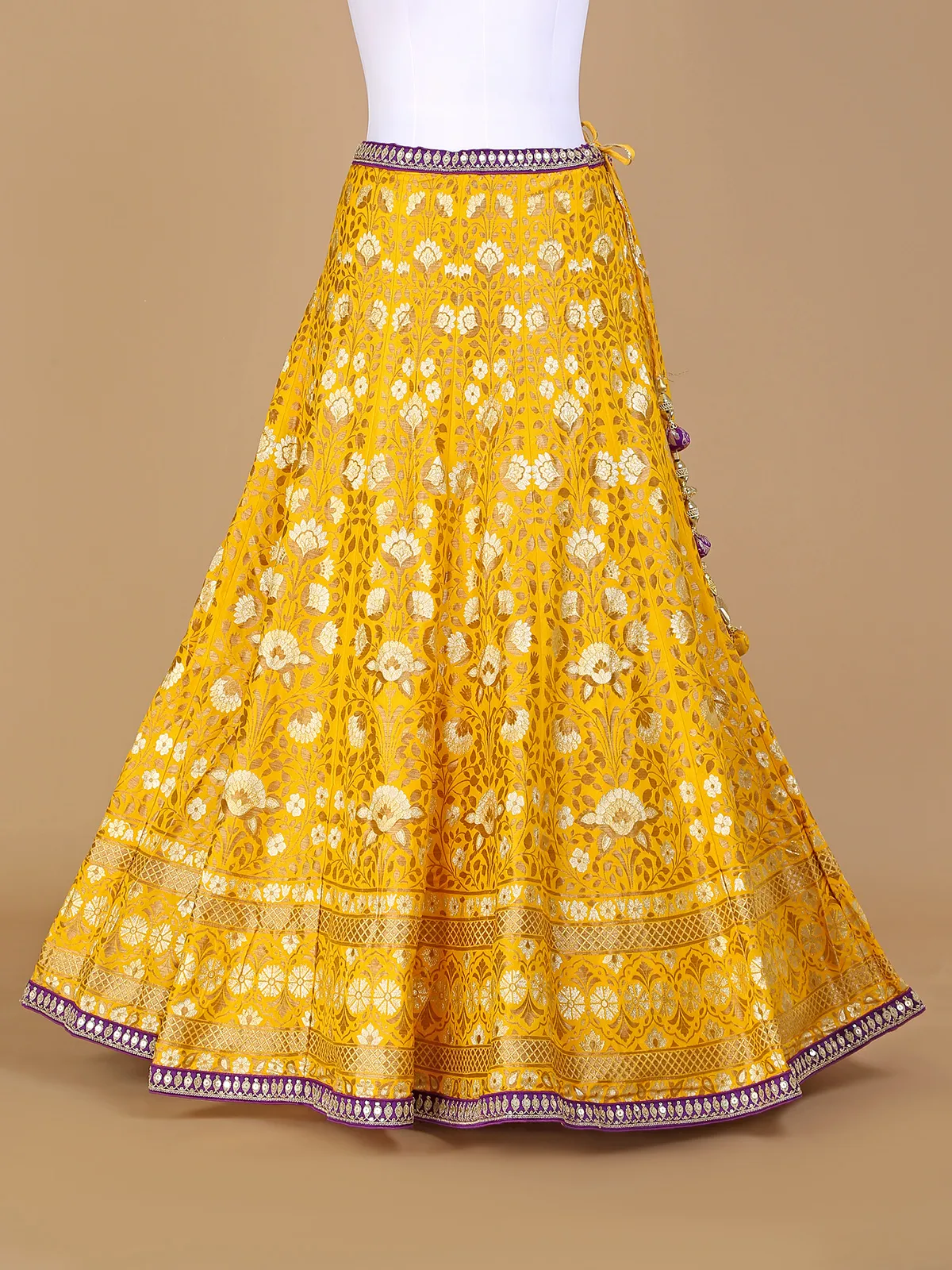 Stunning yellow silk lehenga choli