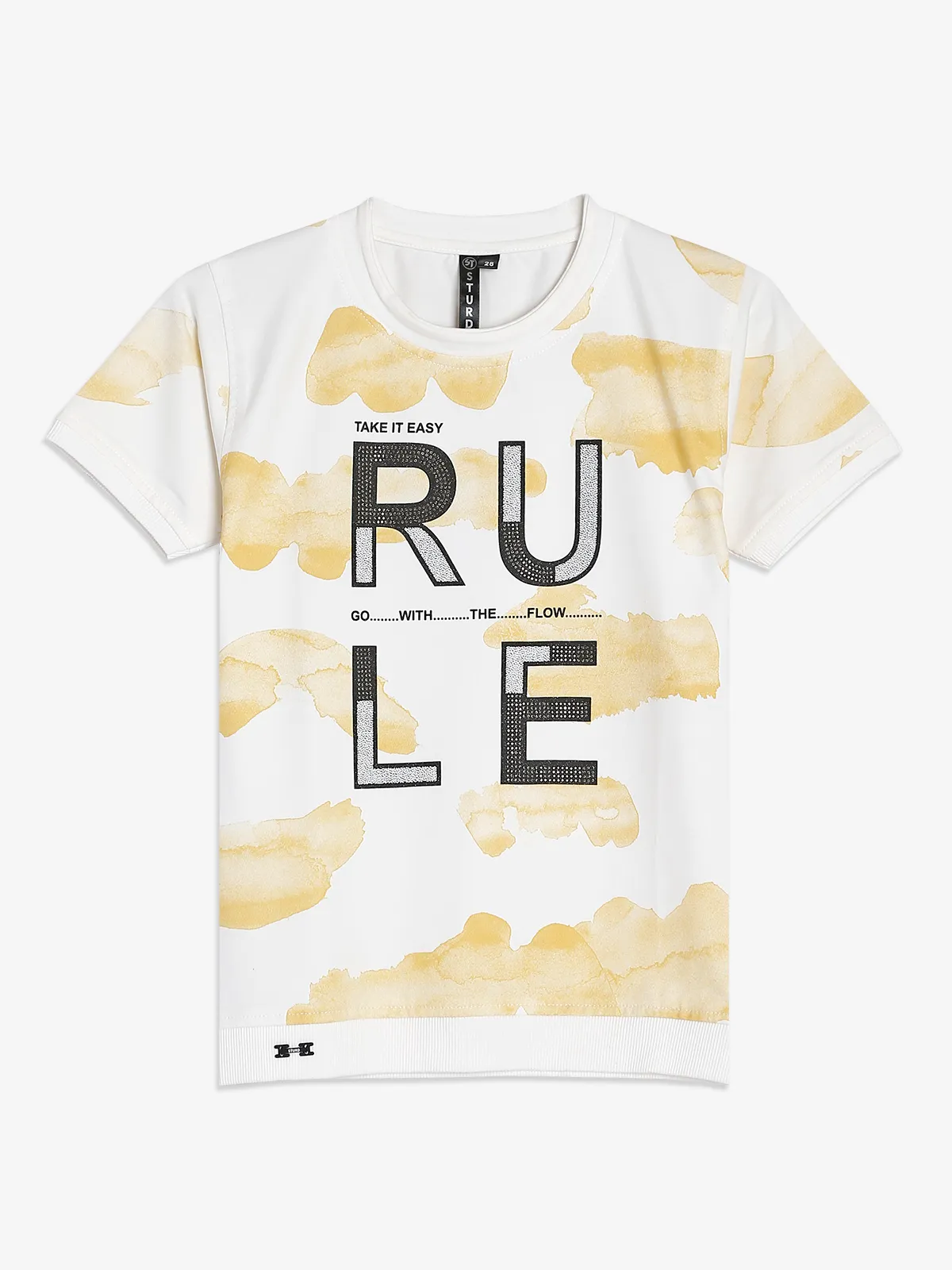 Sturd cream and yellow printed t shirt