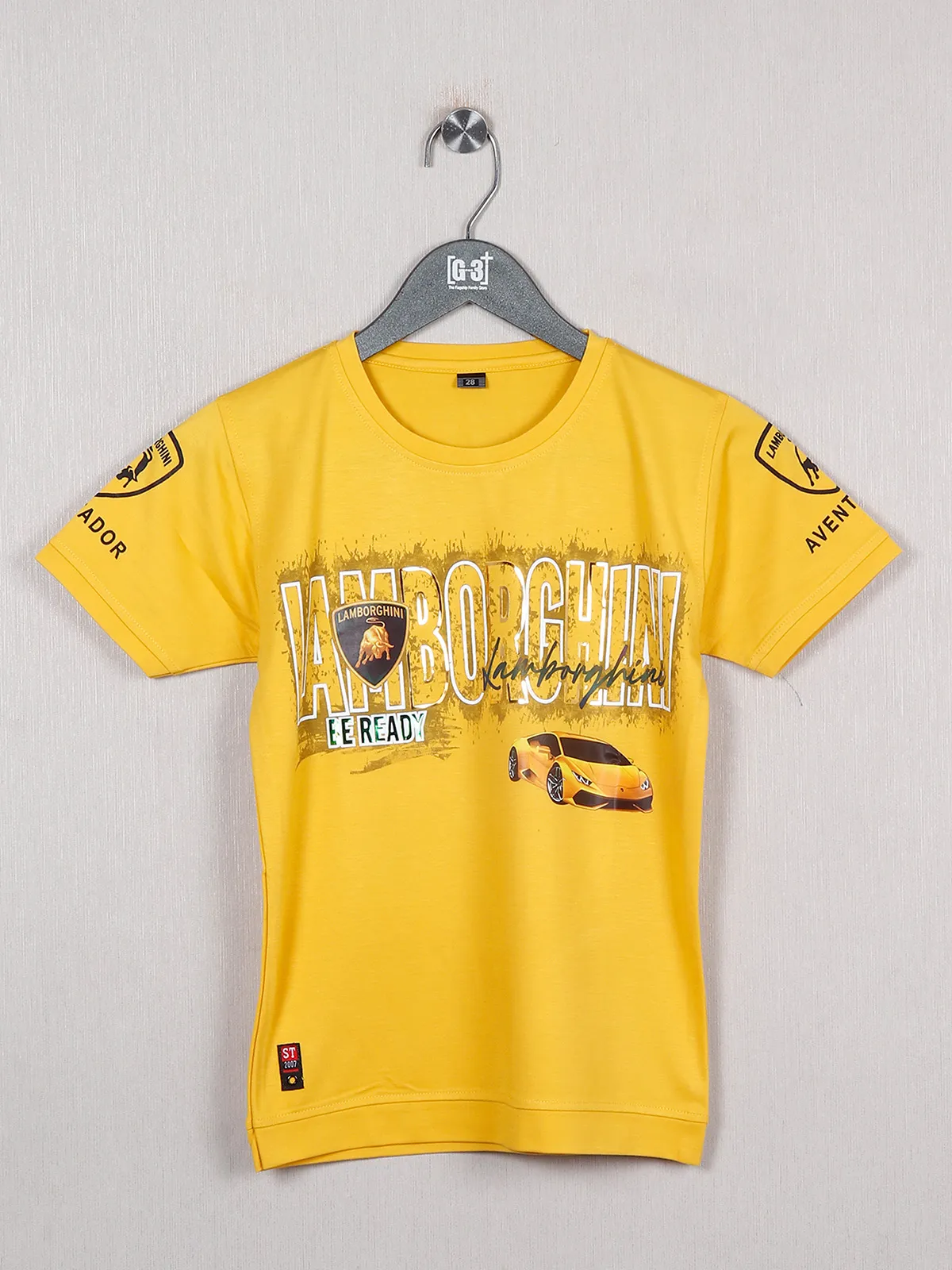 Sturd yellow cotton printed t shirt