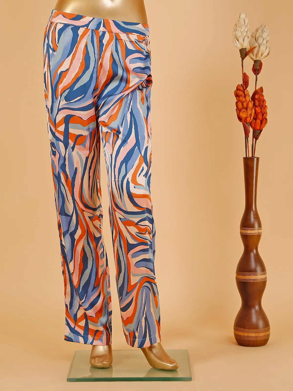 Stylish blue and peach printed co ord set