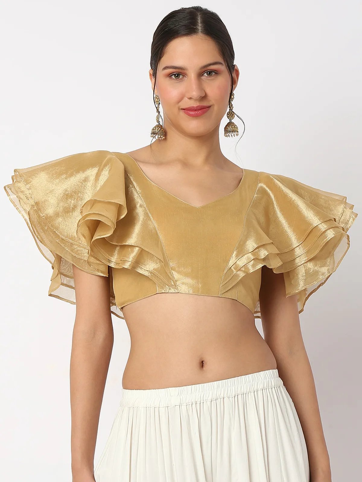 Stylish gold organza blouse