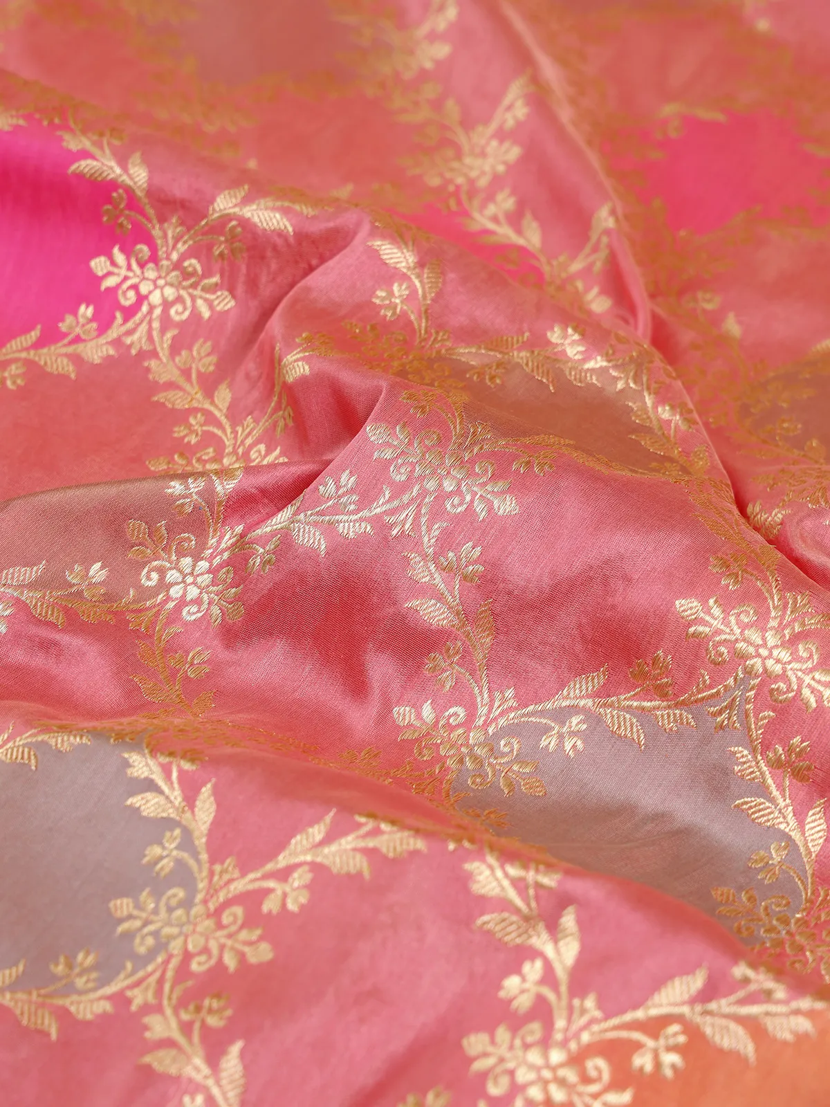 Stylish light pink banarasi silk saree