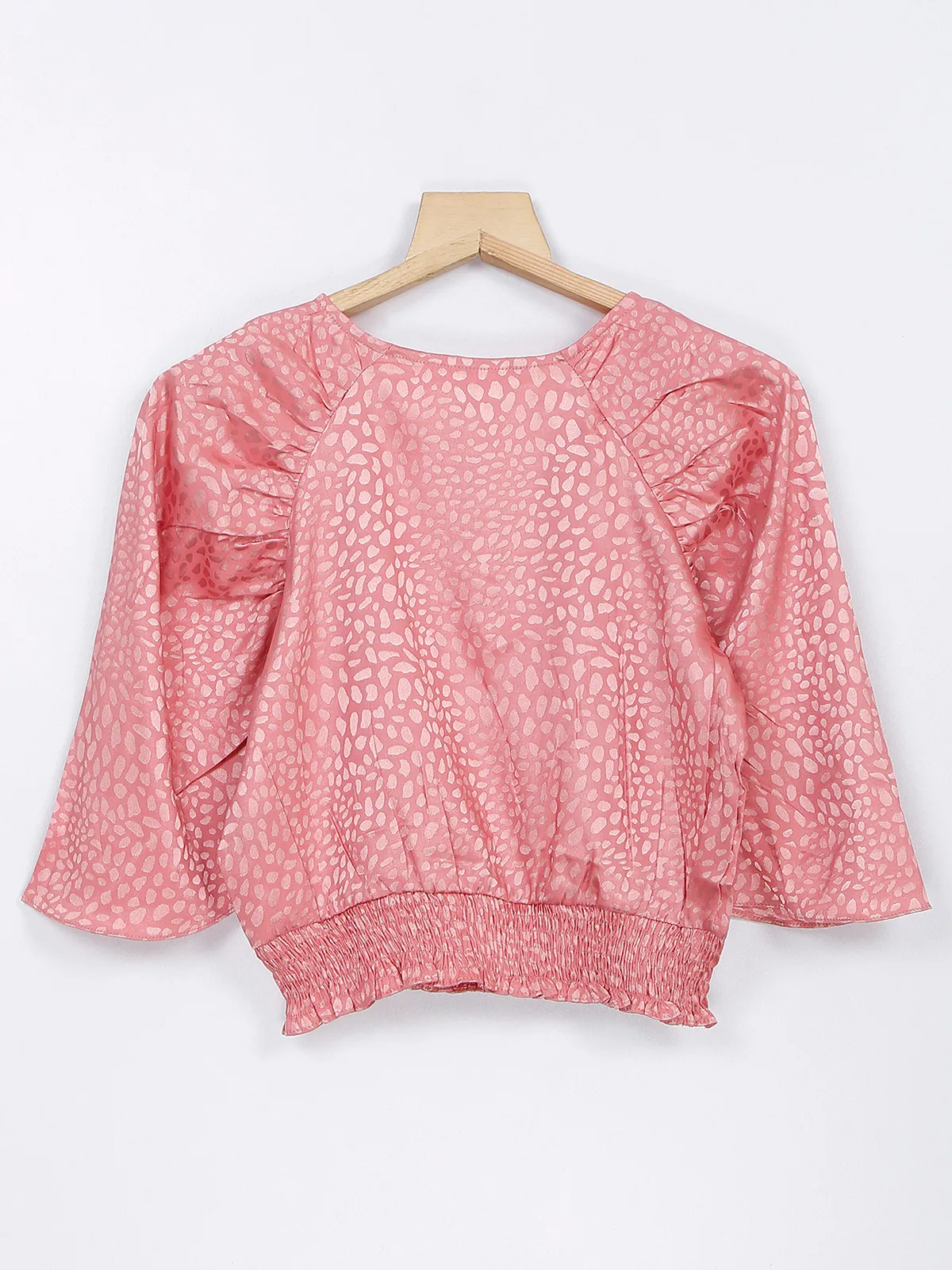 Stylish pink silk crop top