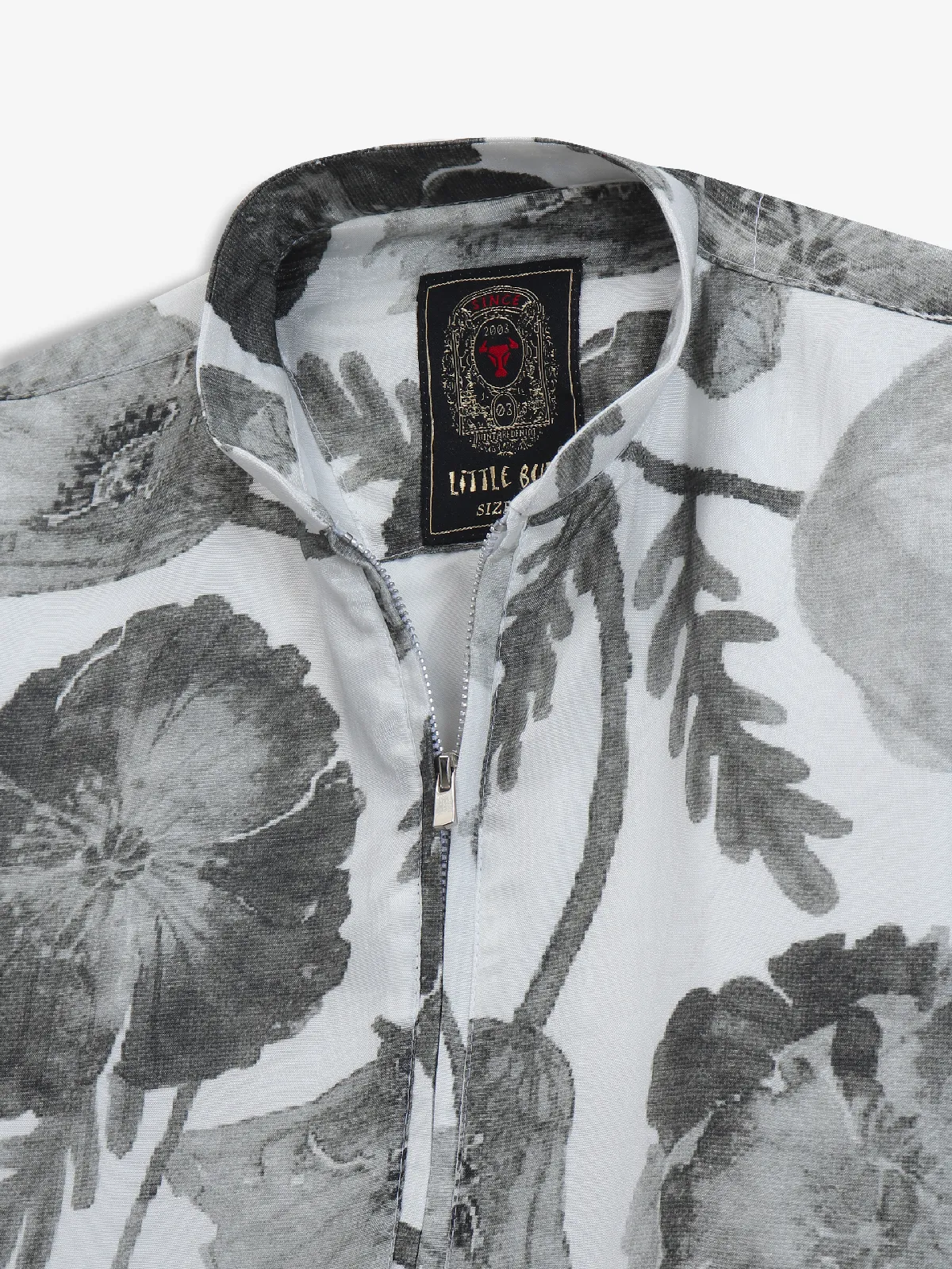 Stylish white cotton silk printed kurta suit