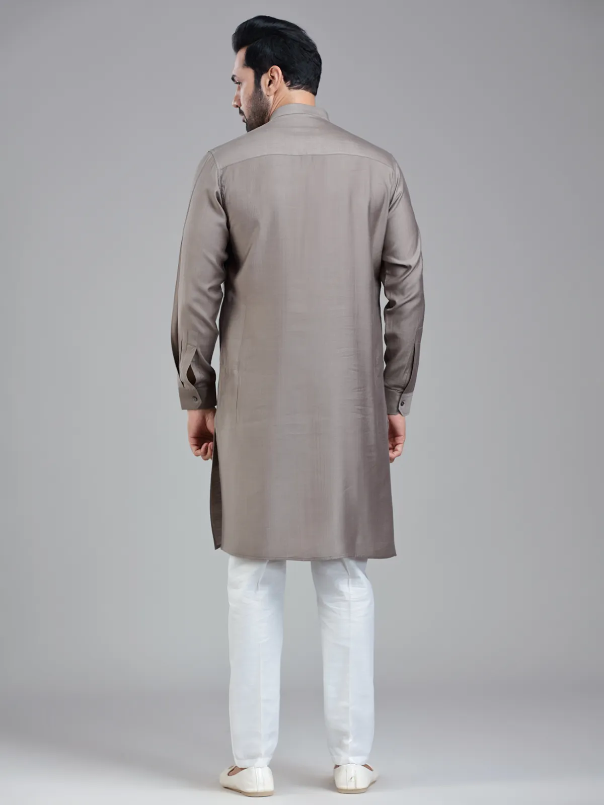 Taupe grey festival ready kurta pajama for men