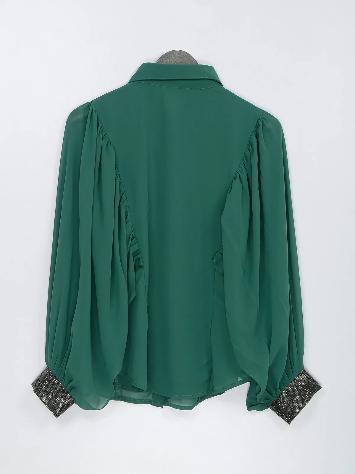 Teal green rayon cotton casual top