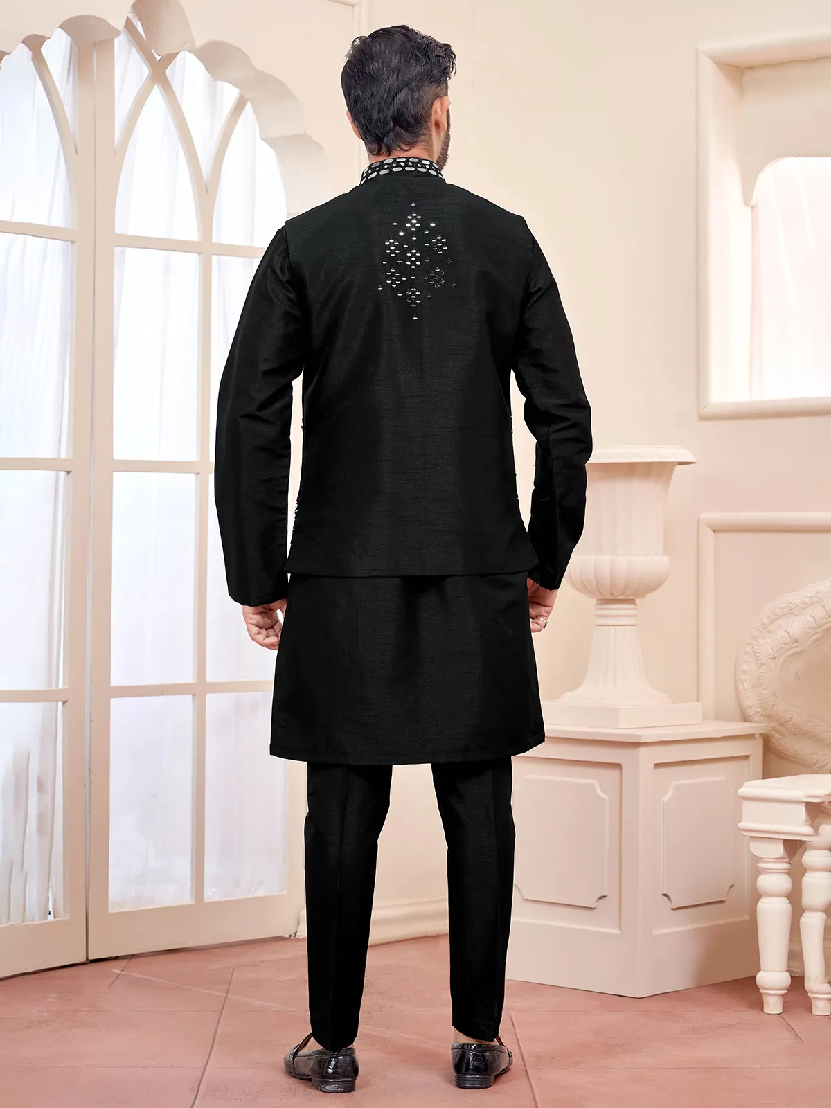 Timeless black waistcoat set perfect for elegant occasions