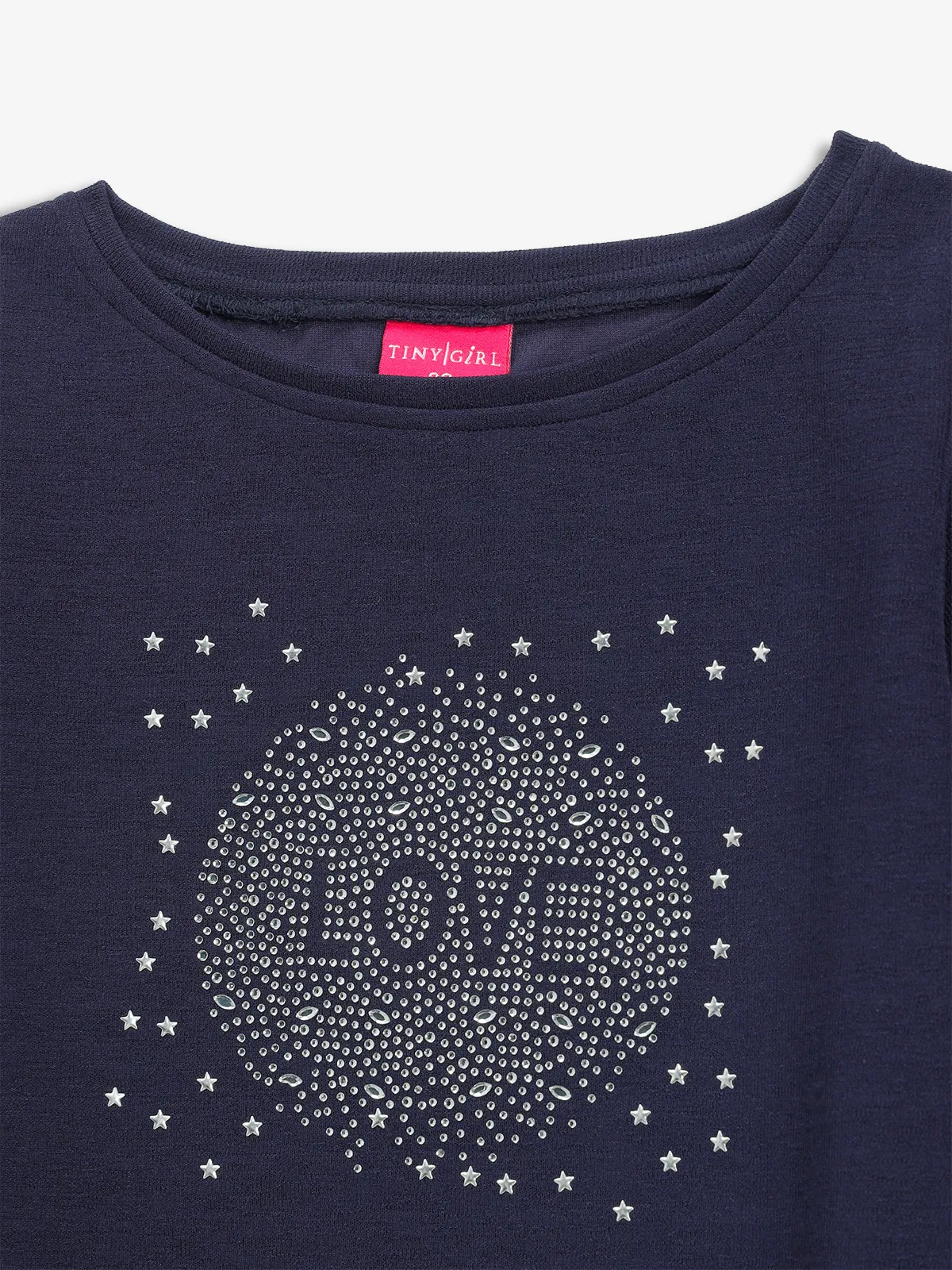 TINY GIRL cotton top in navy