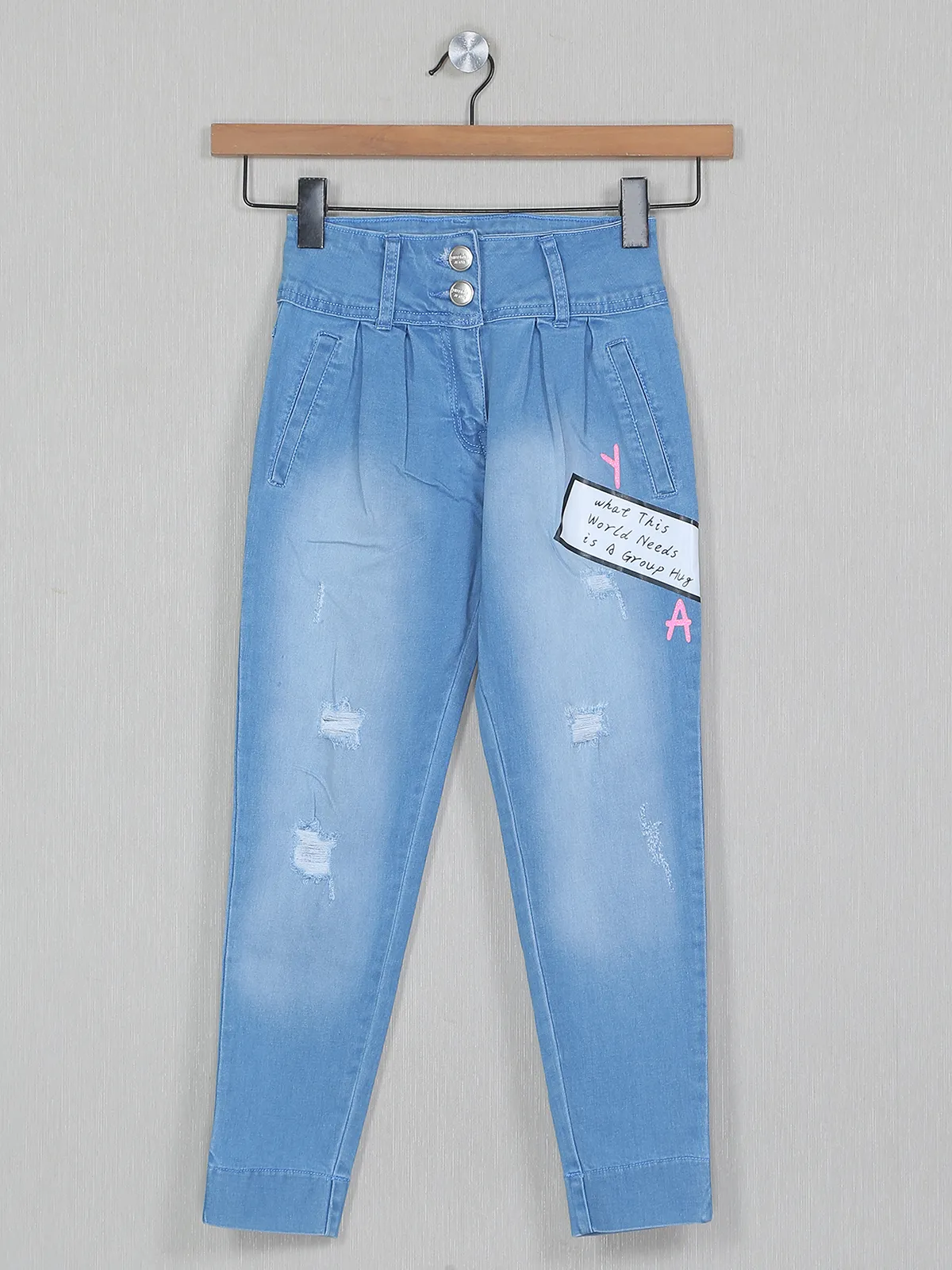 Tiny Girl light blue washed effect jeans for girls