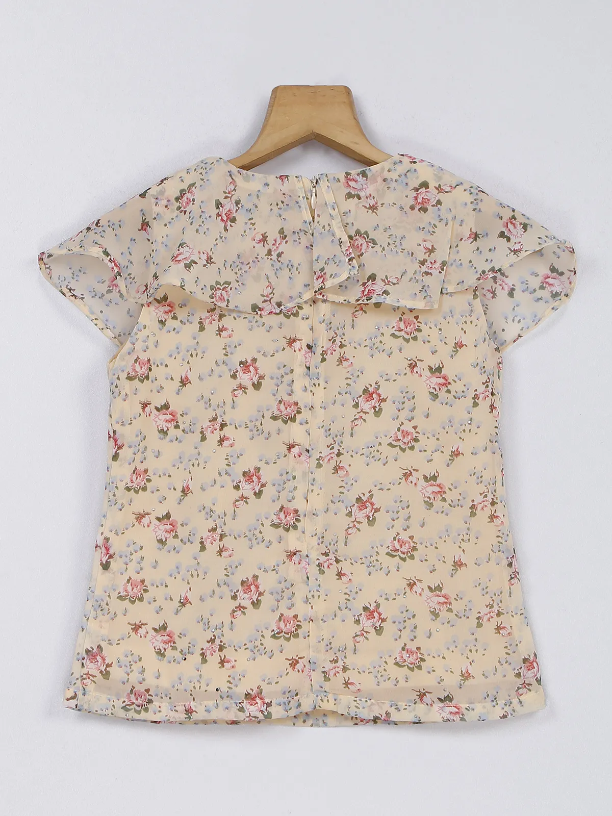 Tiny Girl light yellow printed georgette top
