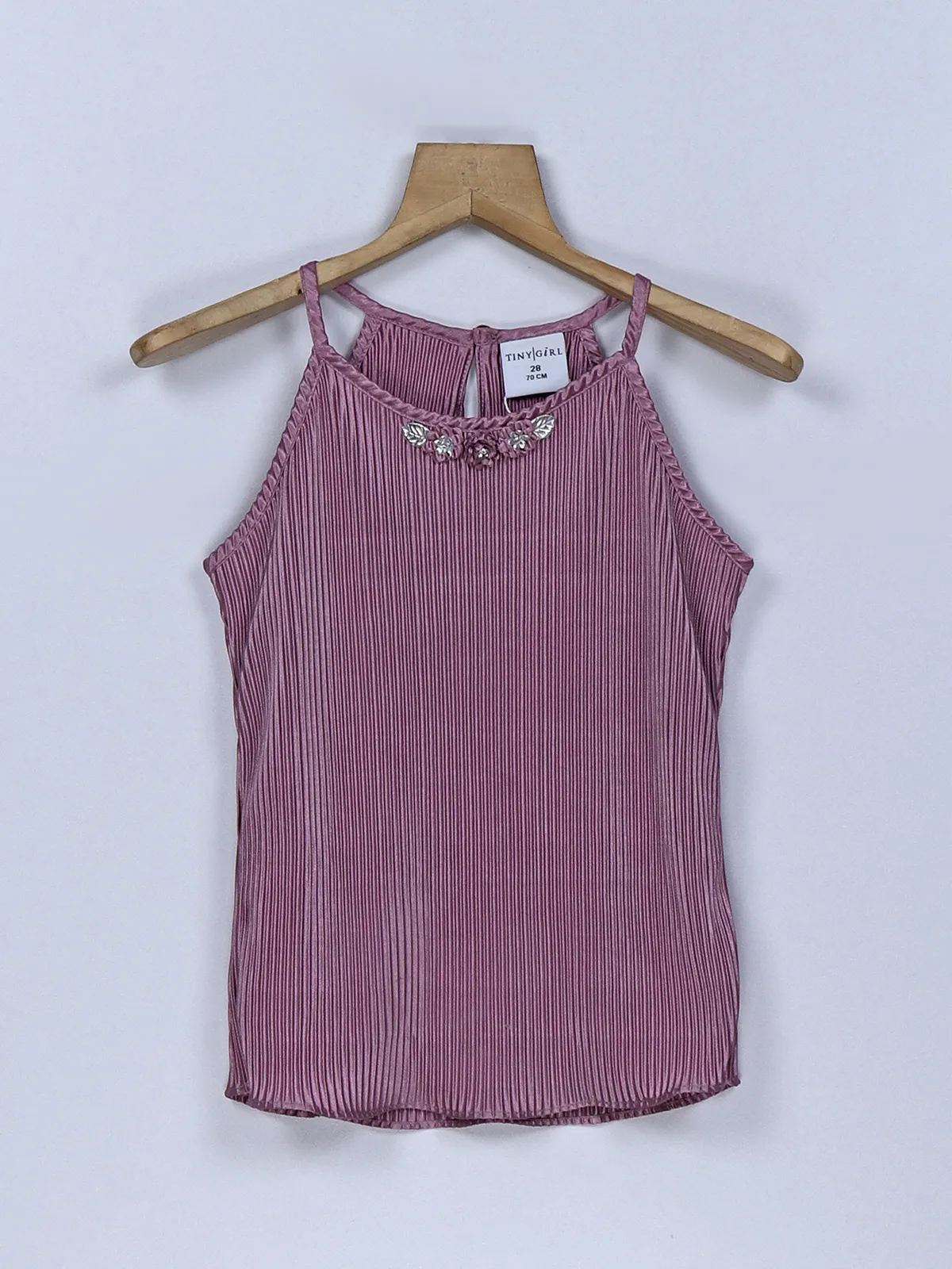 Tiny Girl mauve pink plain top in lycra