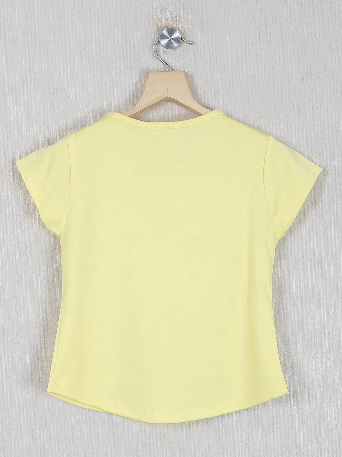 Tiny girl printed light yellow cotton top for girls
