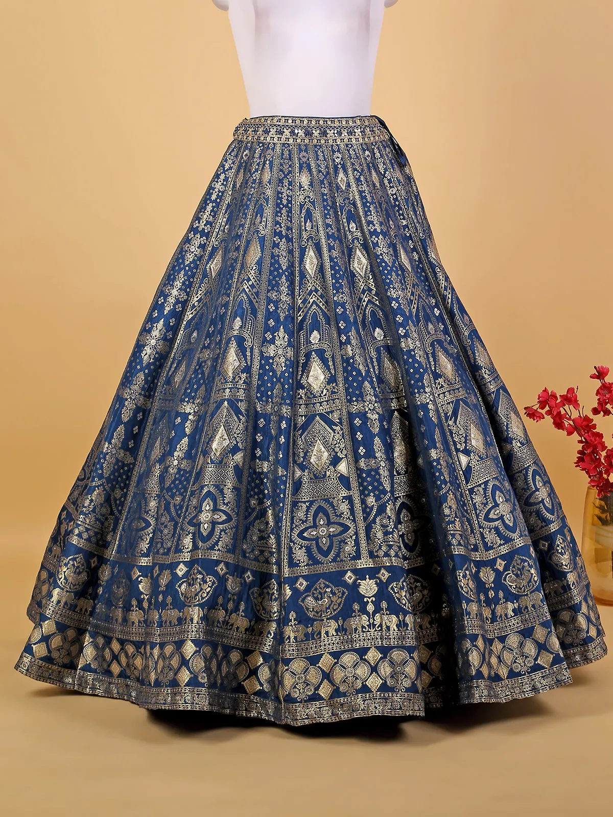 Traditional blue silk lehenga choli