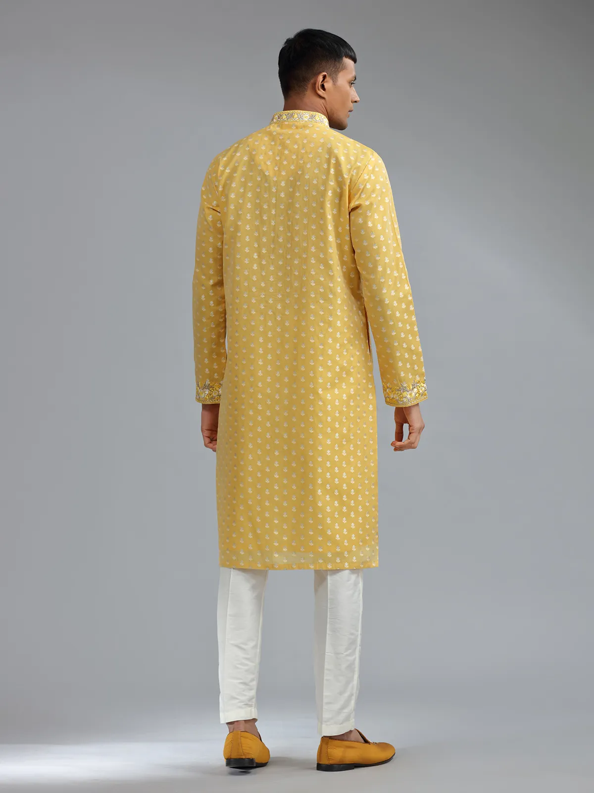 Traditional yellow georgette kurta suit