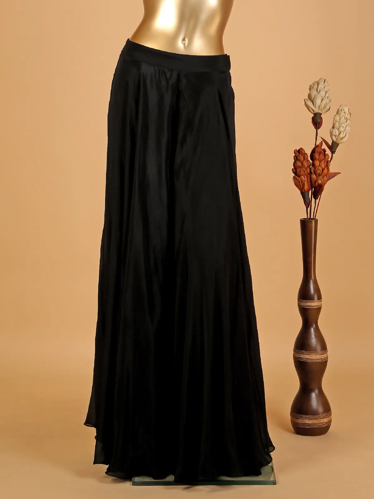 Trendy black georgette palazzo suit