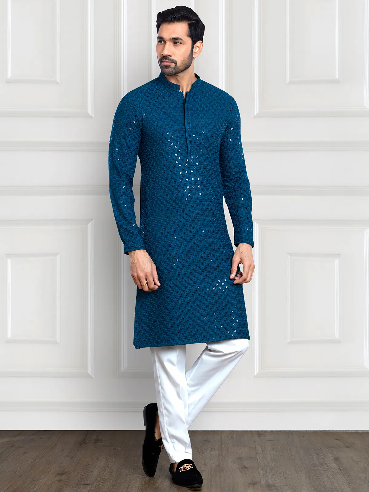 Trendy blue kurta suit for festive