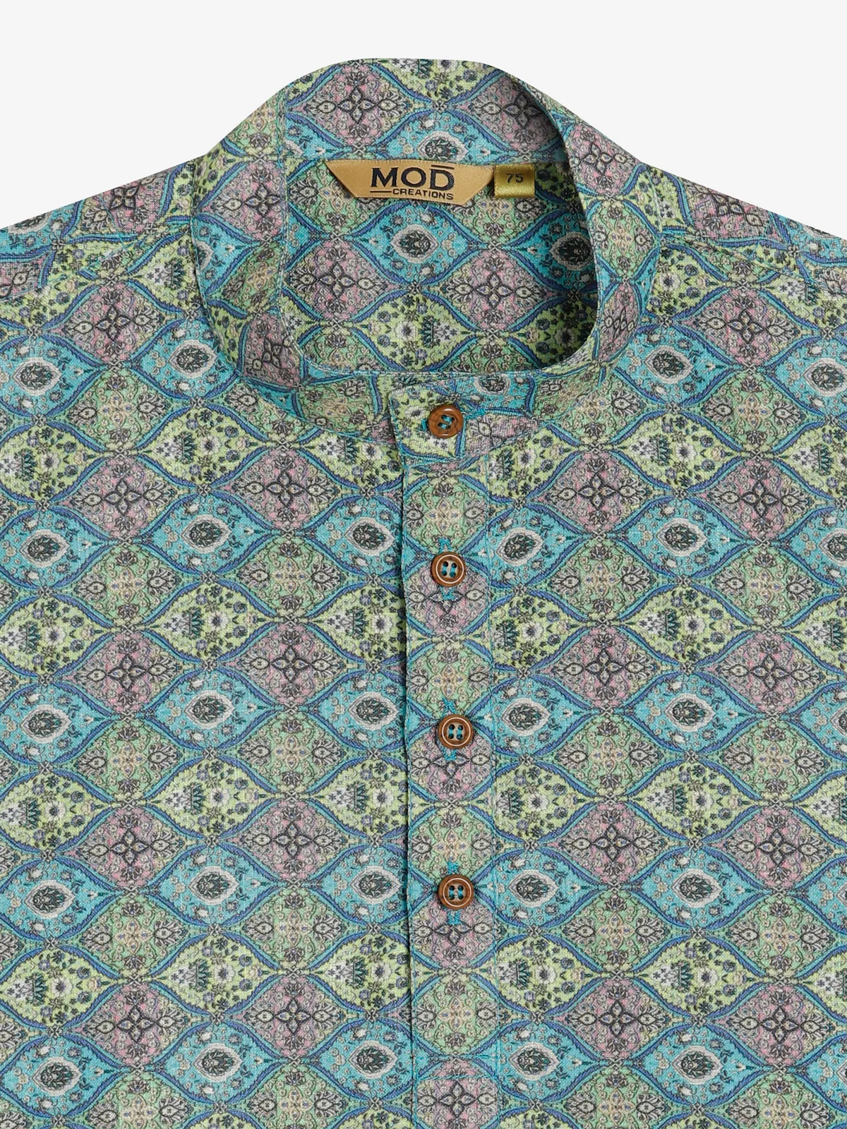 Trendy cotton blue printed kurta suit