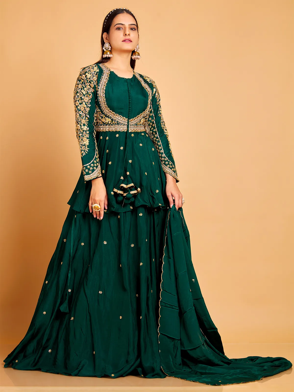 green ghagra dress Tajira sea green lehenga set M