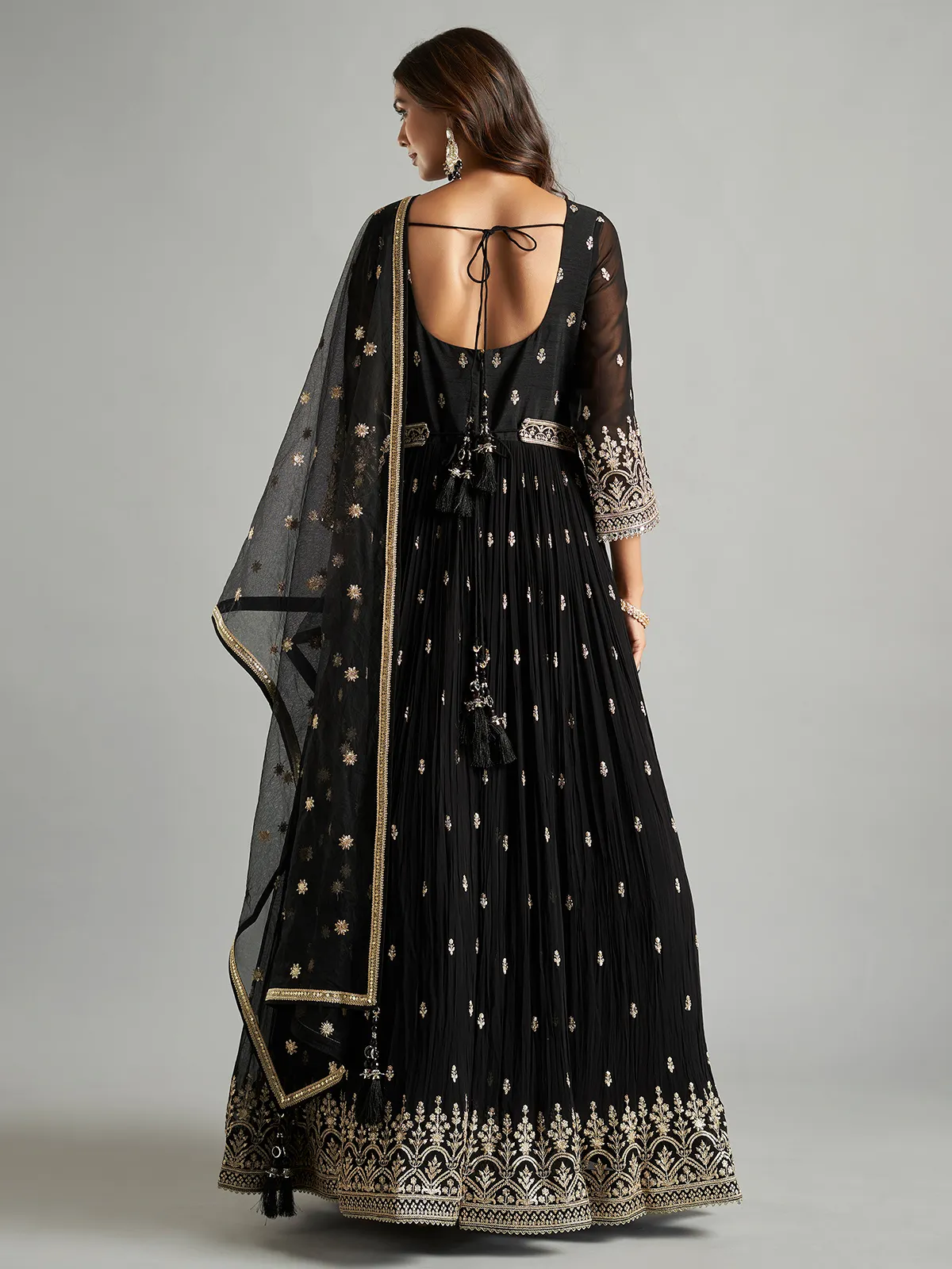 Trendy georgette black anarkali suit